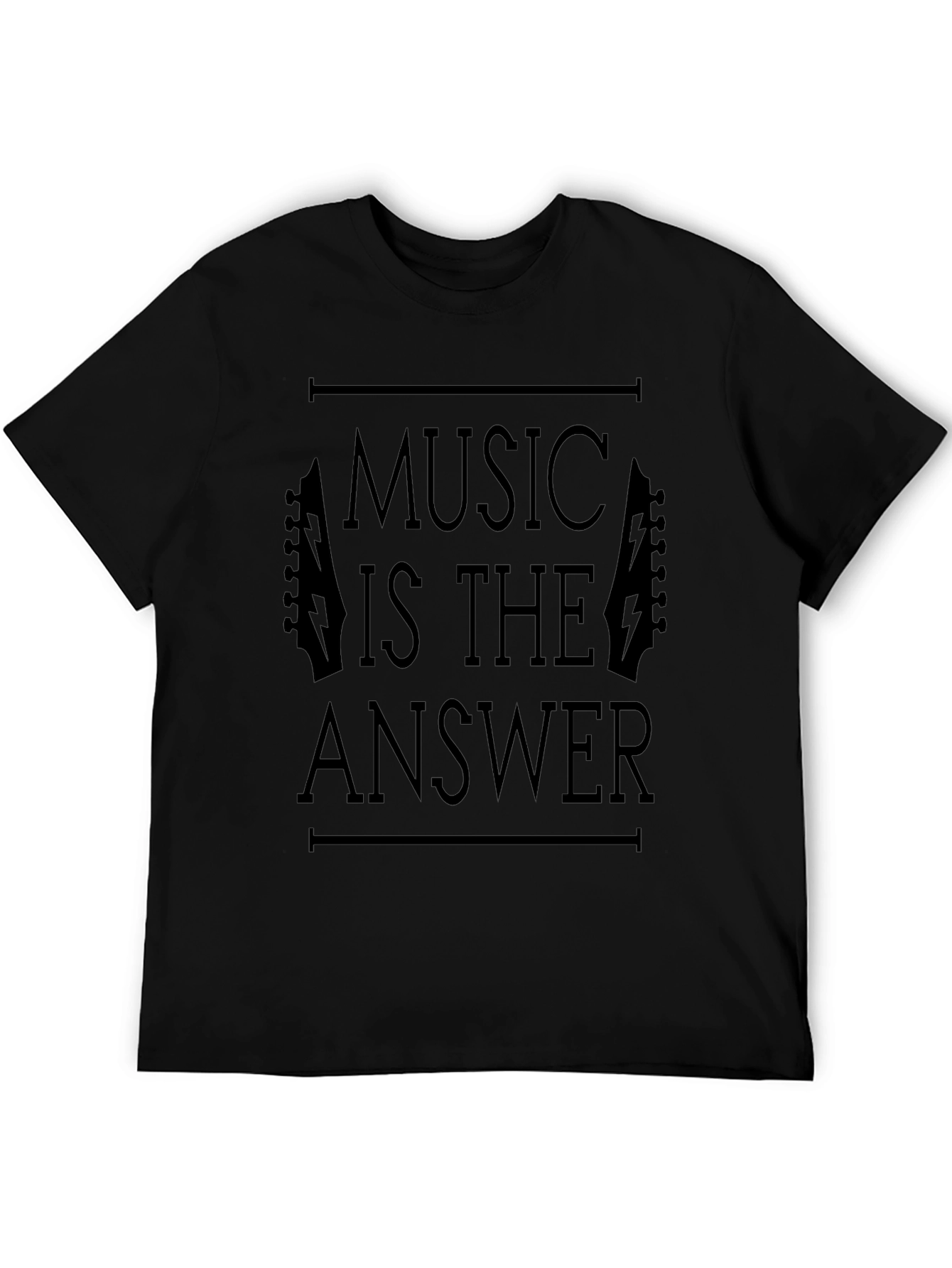 Music is the Answer Graphic Tee - Black