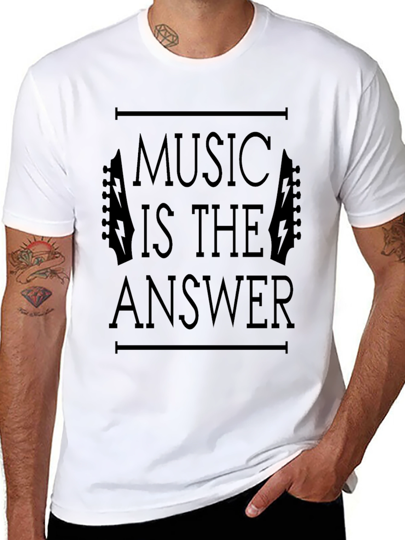 Music is the Answer Graphic Tee - Black