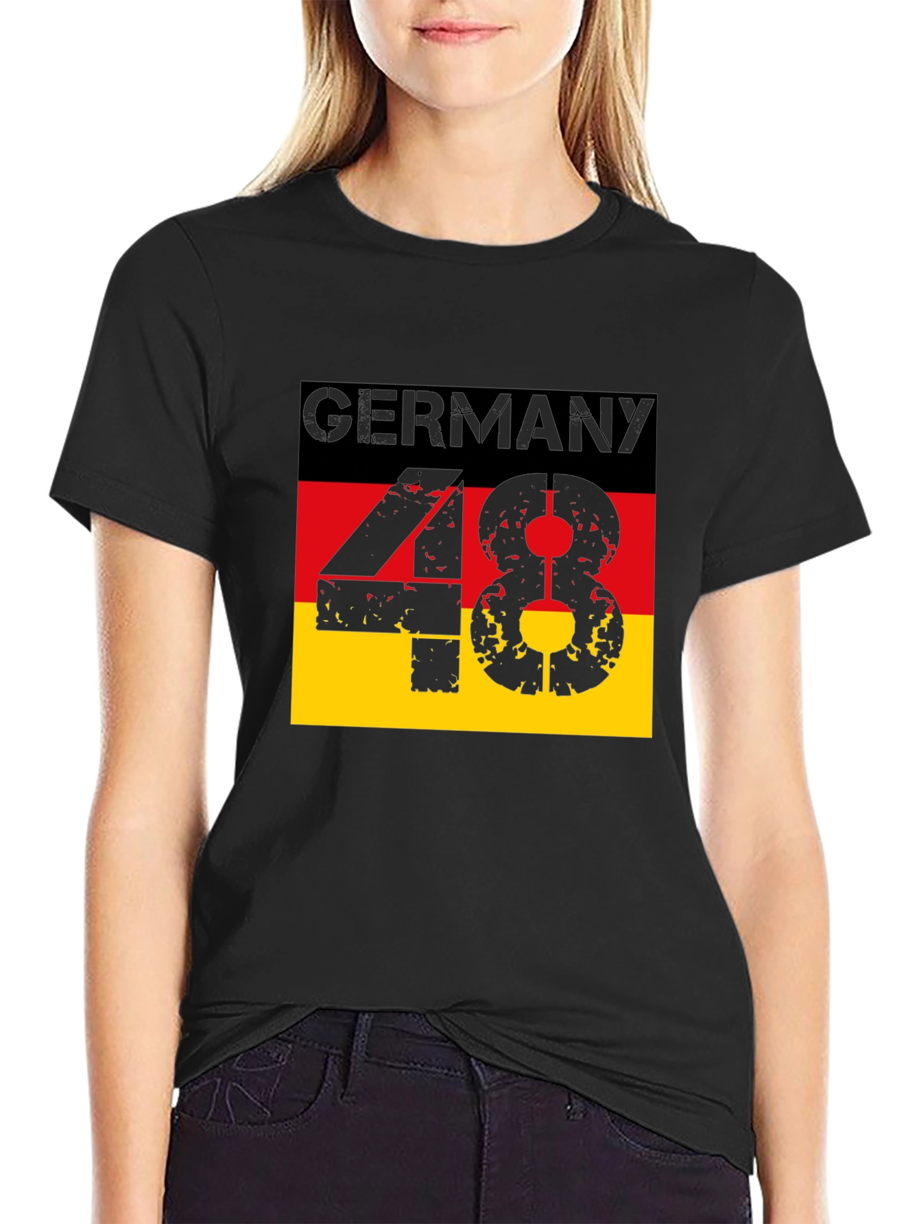 Germany 48 T-Shirt - Black German Flag Tee