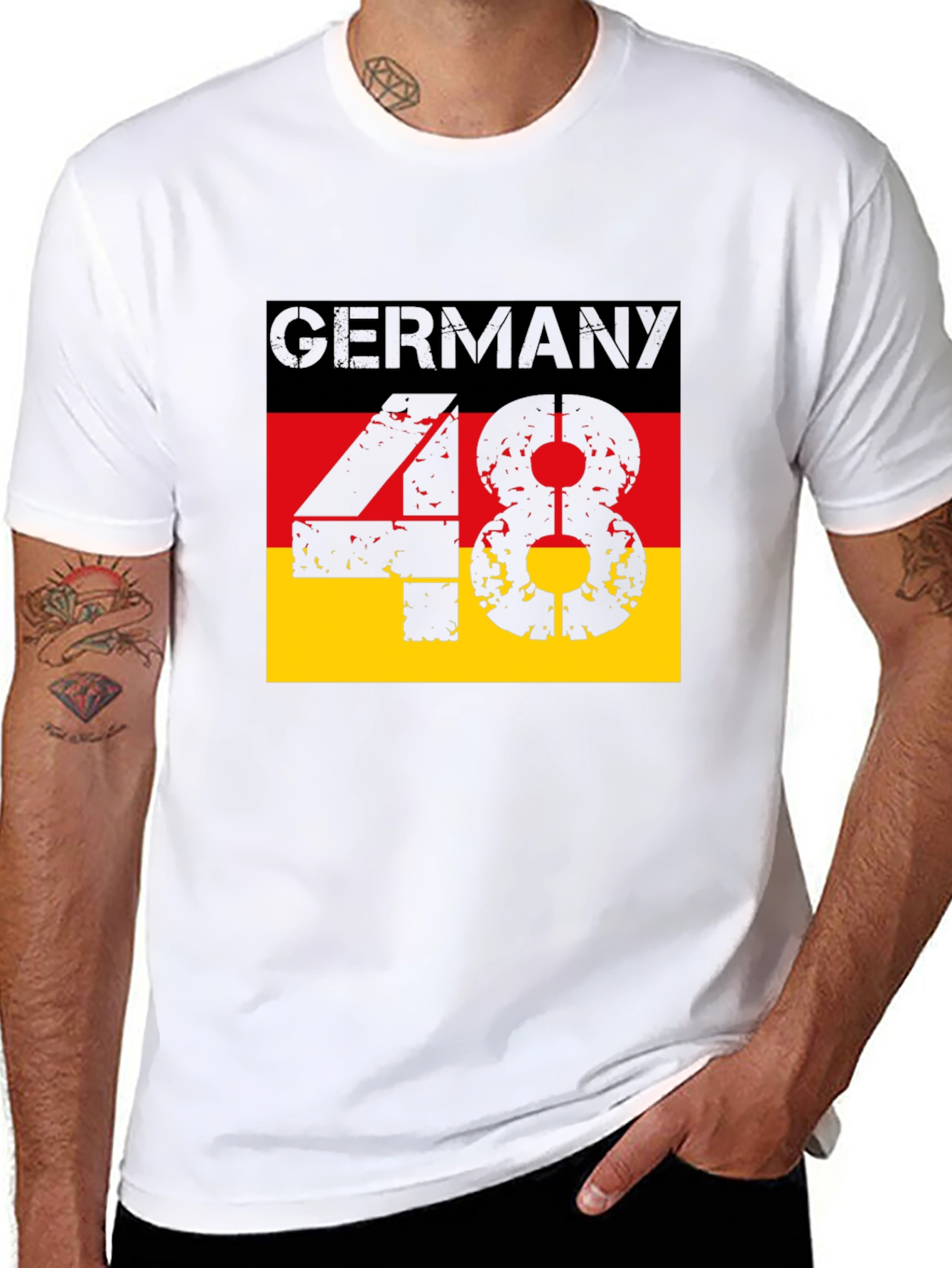 Germany 48 T-Shirt - Black German Flag Tee