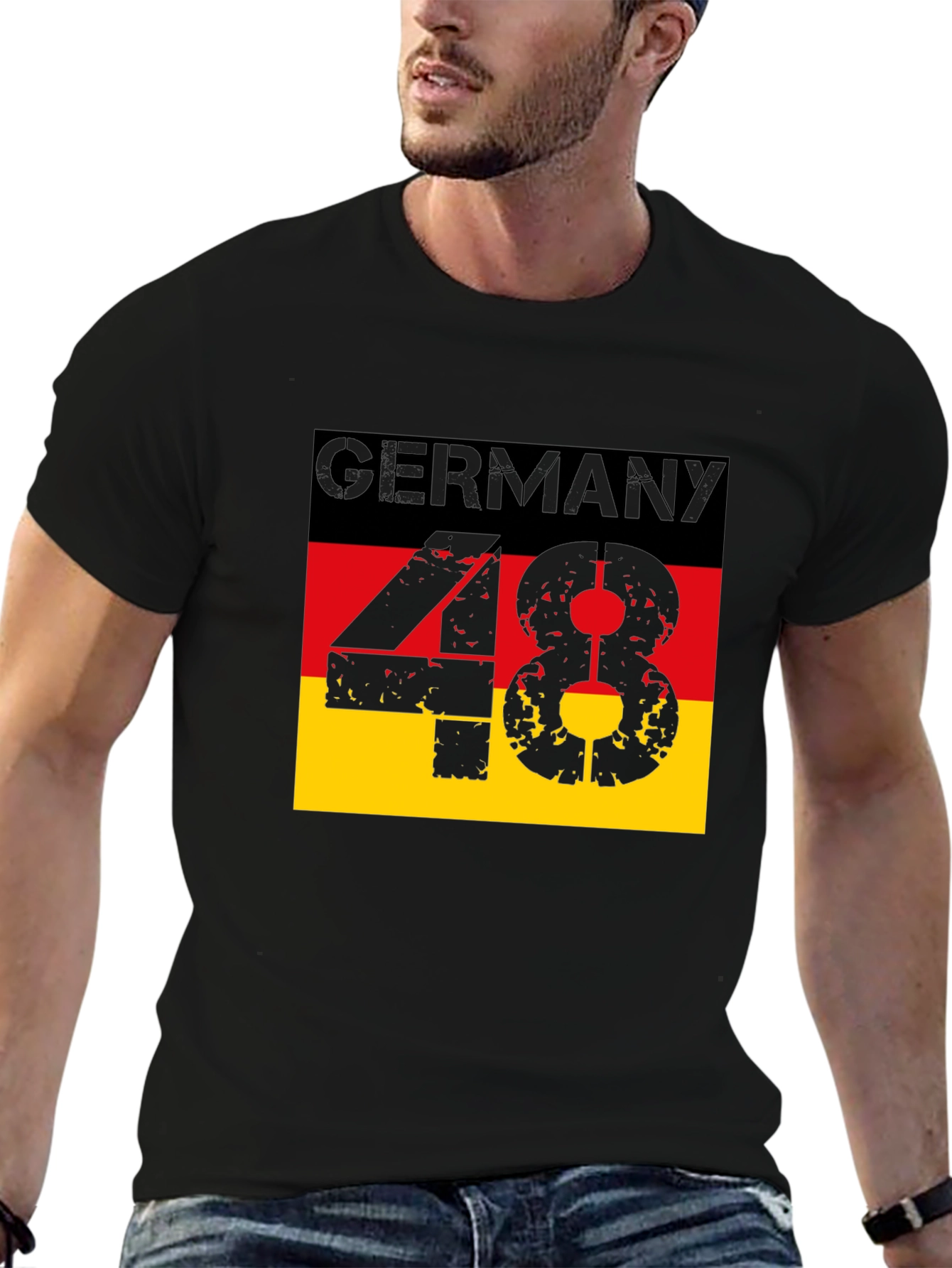 Germany 48 T-Shirt - Black German Flag Tee
