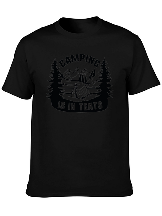 Camping Is In Tents Black Graphic Tee