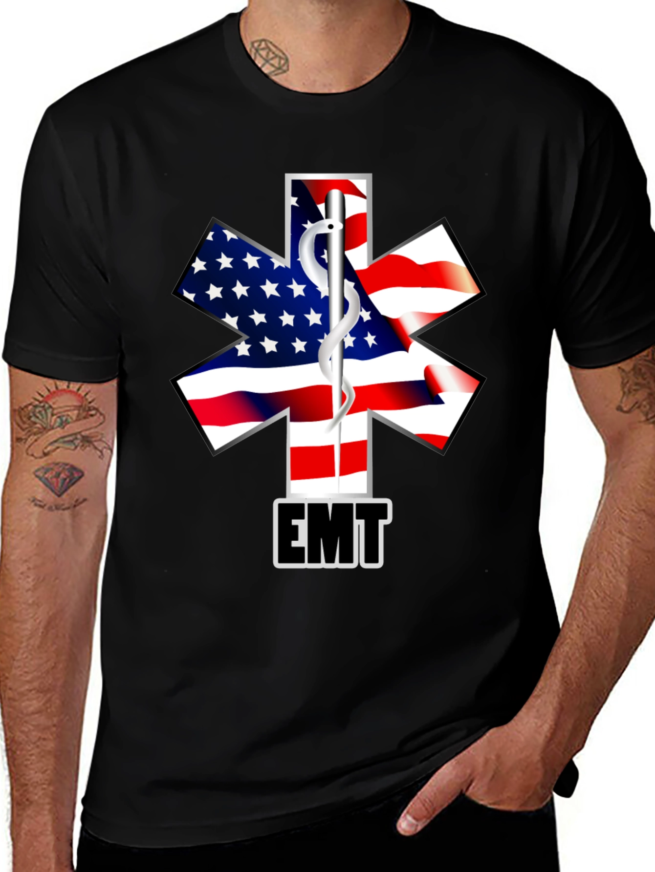 American Flag EMT T-Shirt - First Responder Tee