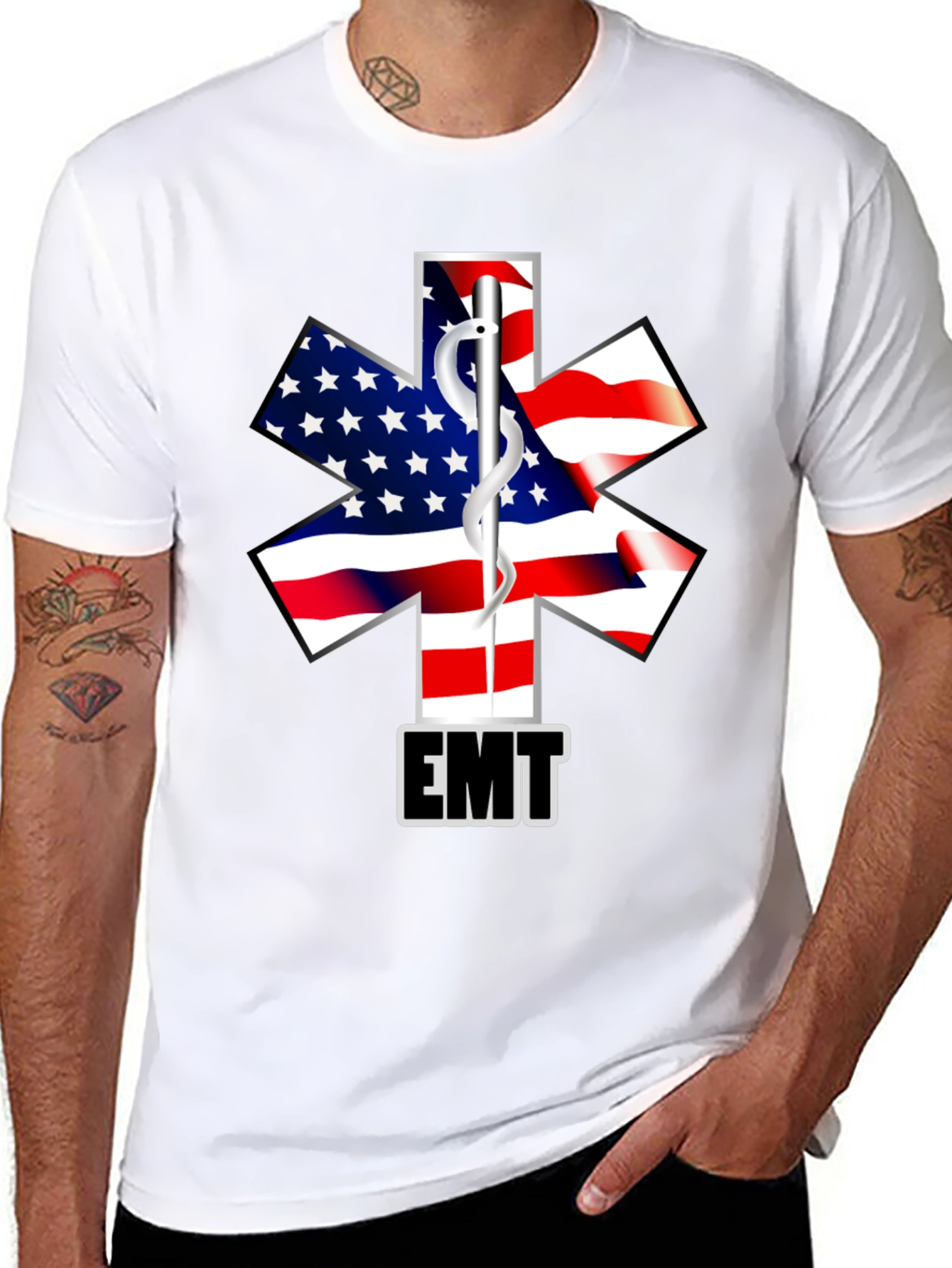 American Flag EMT T-Shirt - First Responder Tee