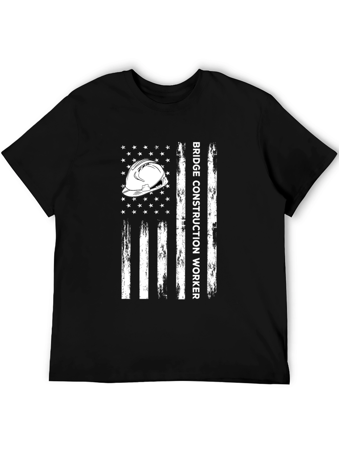 Bridge Construction Worker T-Shirt - American Flag Style