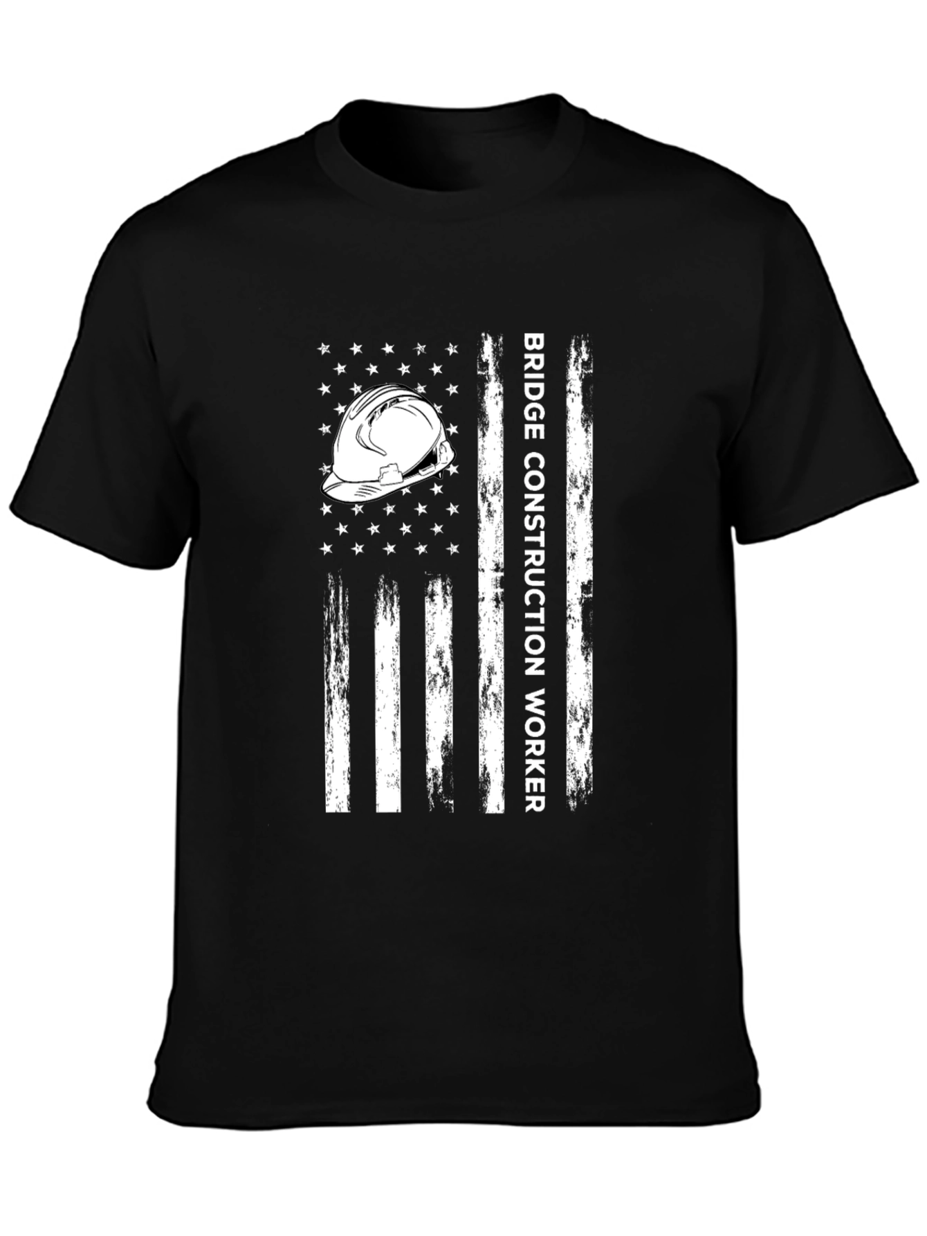 Bridge Construction Worker T-Shirt - American Flag Style