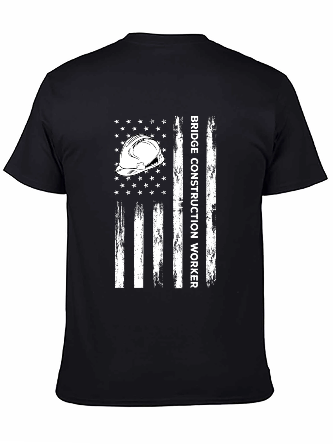 Bridge Construction Worker T-Shirt - American Flag Style