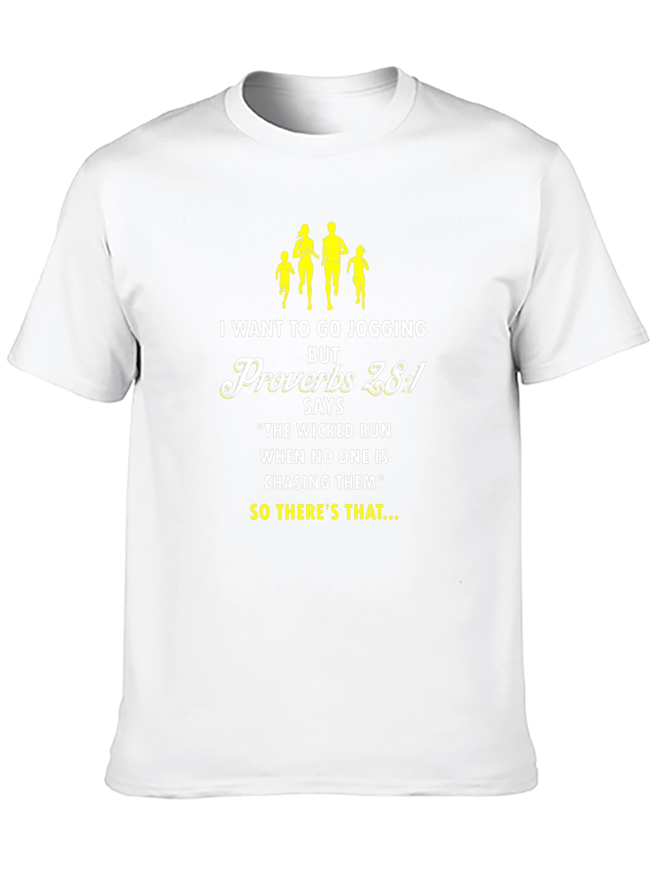 Jogging Proverbs T-Shirt: Funny Religious Graphic Tee