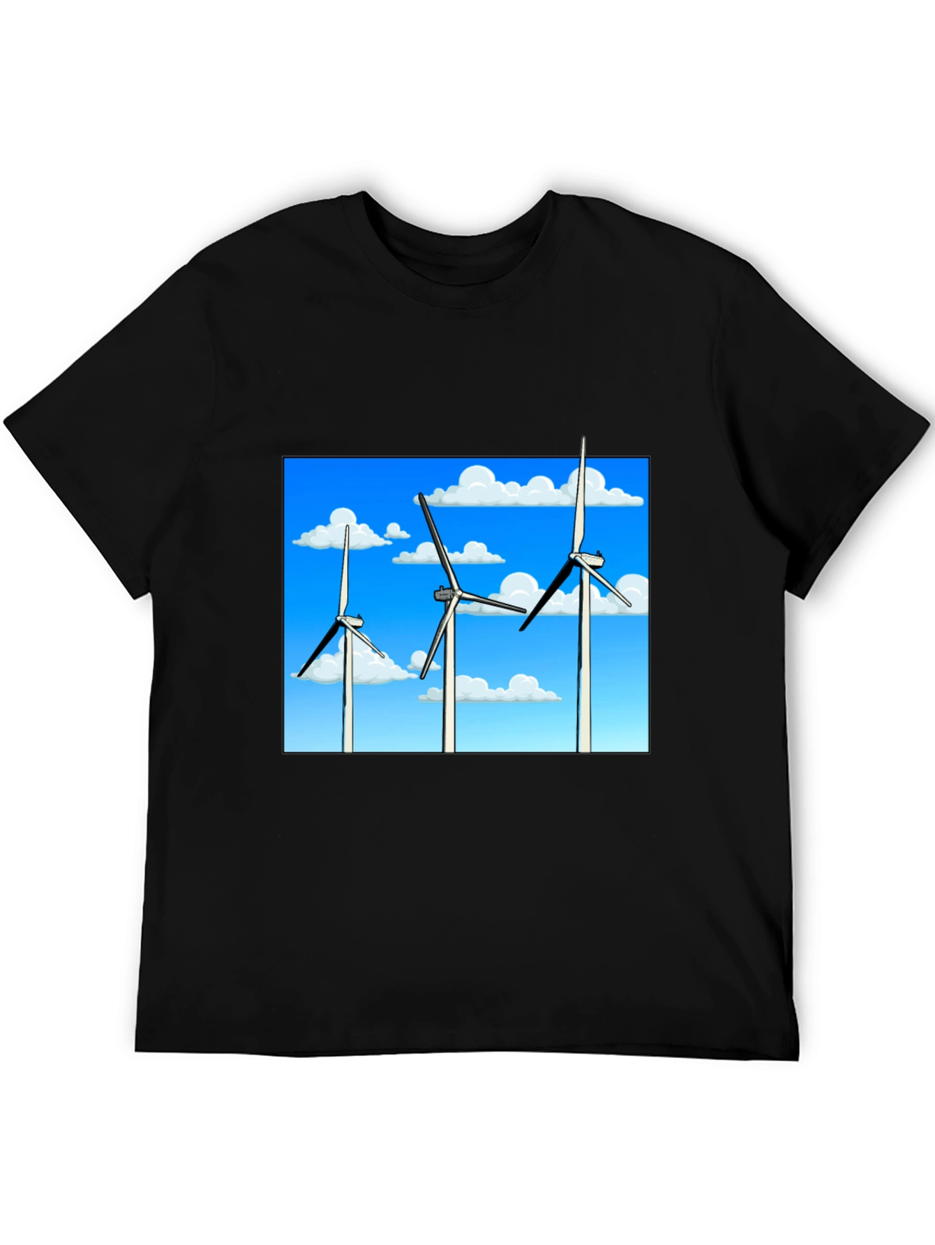 Wind Turbine Graphic Tee - Sustainable Energy Shirt
