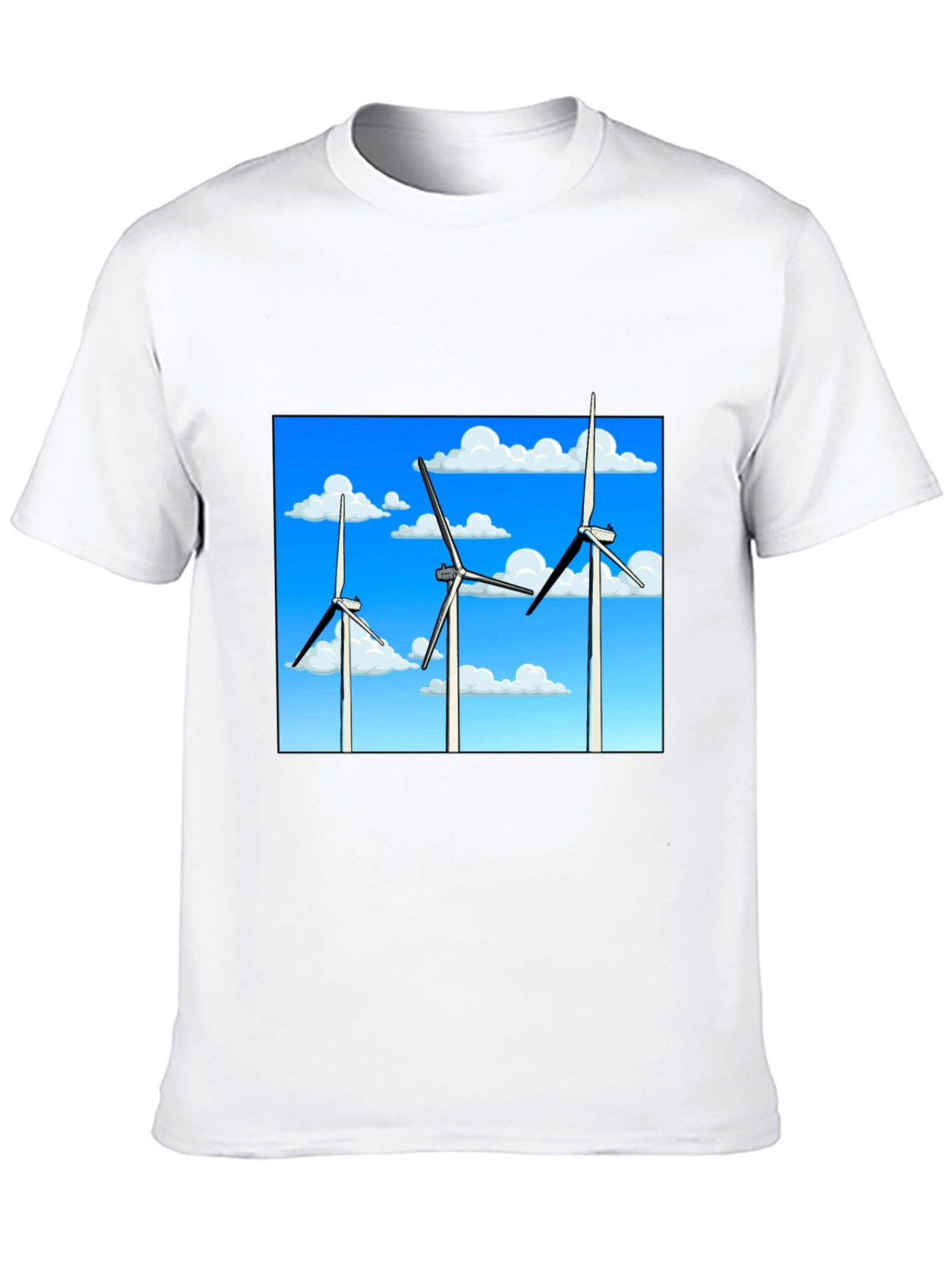 Wind Turbine Graphic Tee - Sustainable Energy Shirt