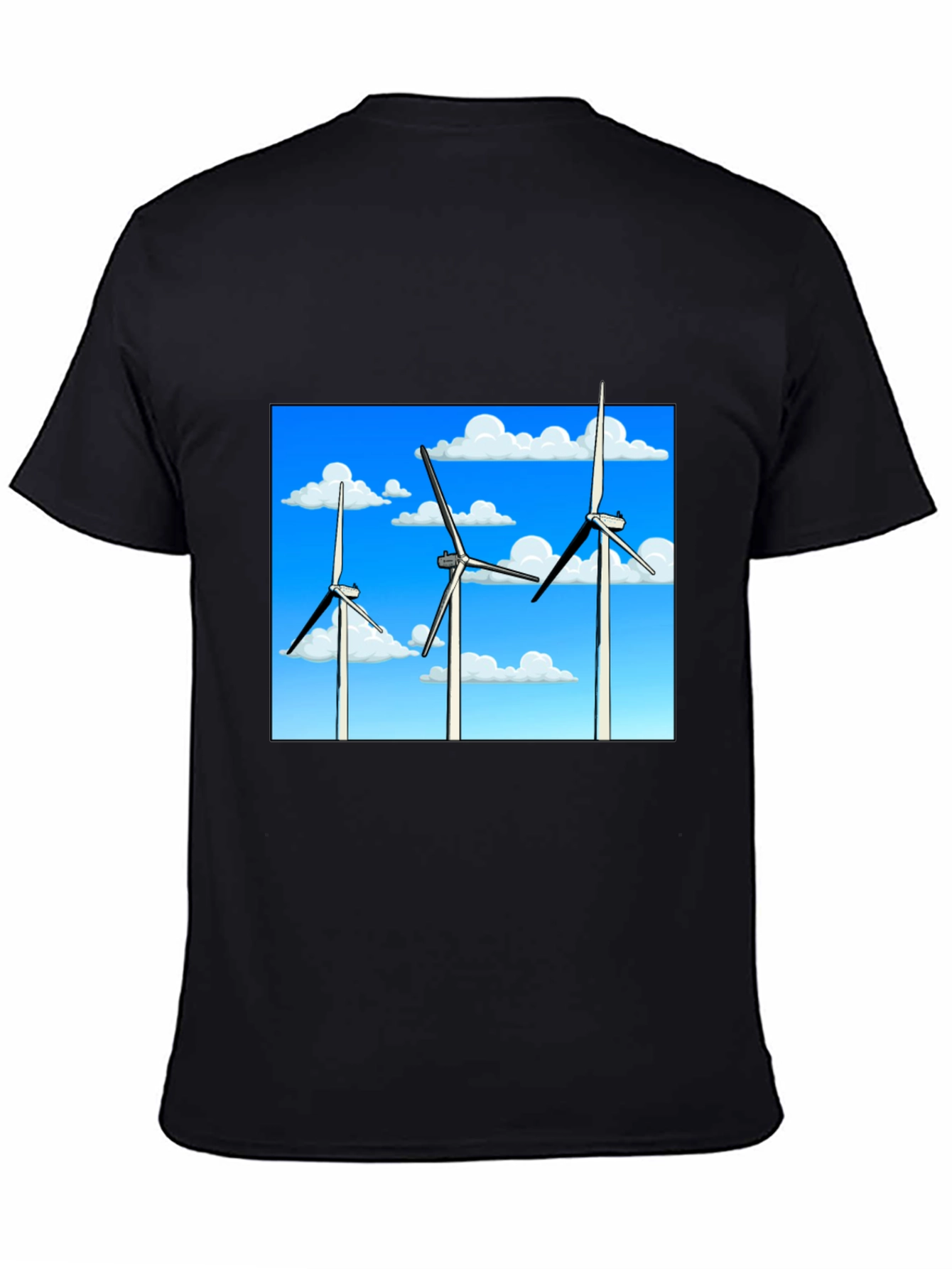 Wind Turbine Graphic Tee - Sustainable Energy Shirt