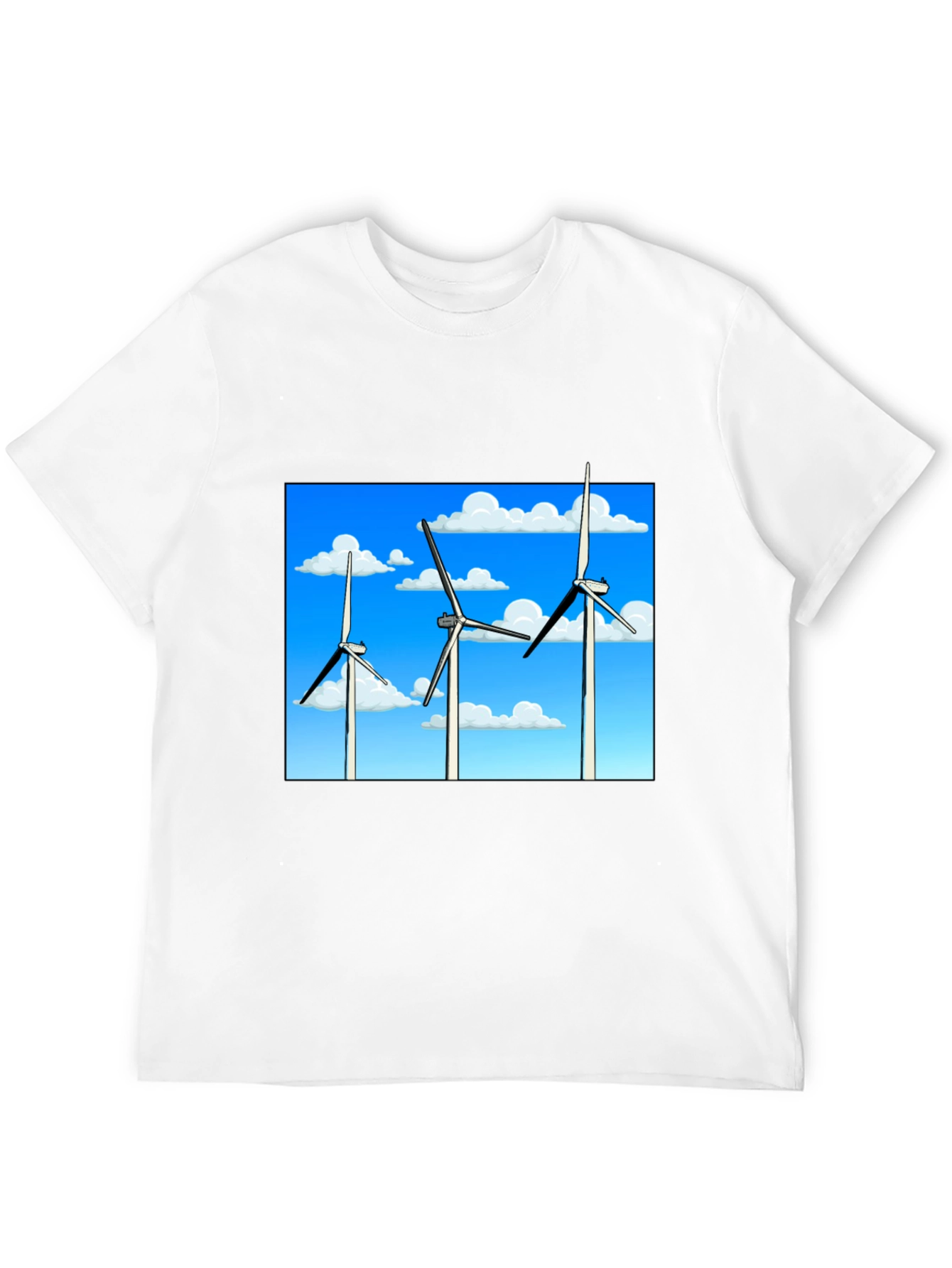 Wind Turbine Graphic Tee - Sustainable Energy Shirt