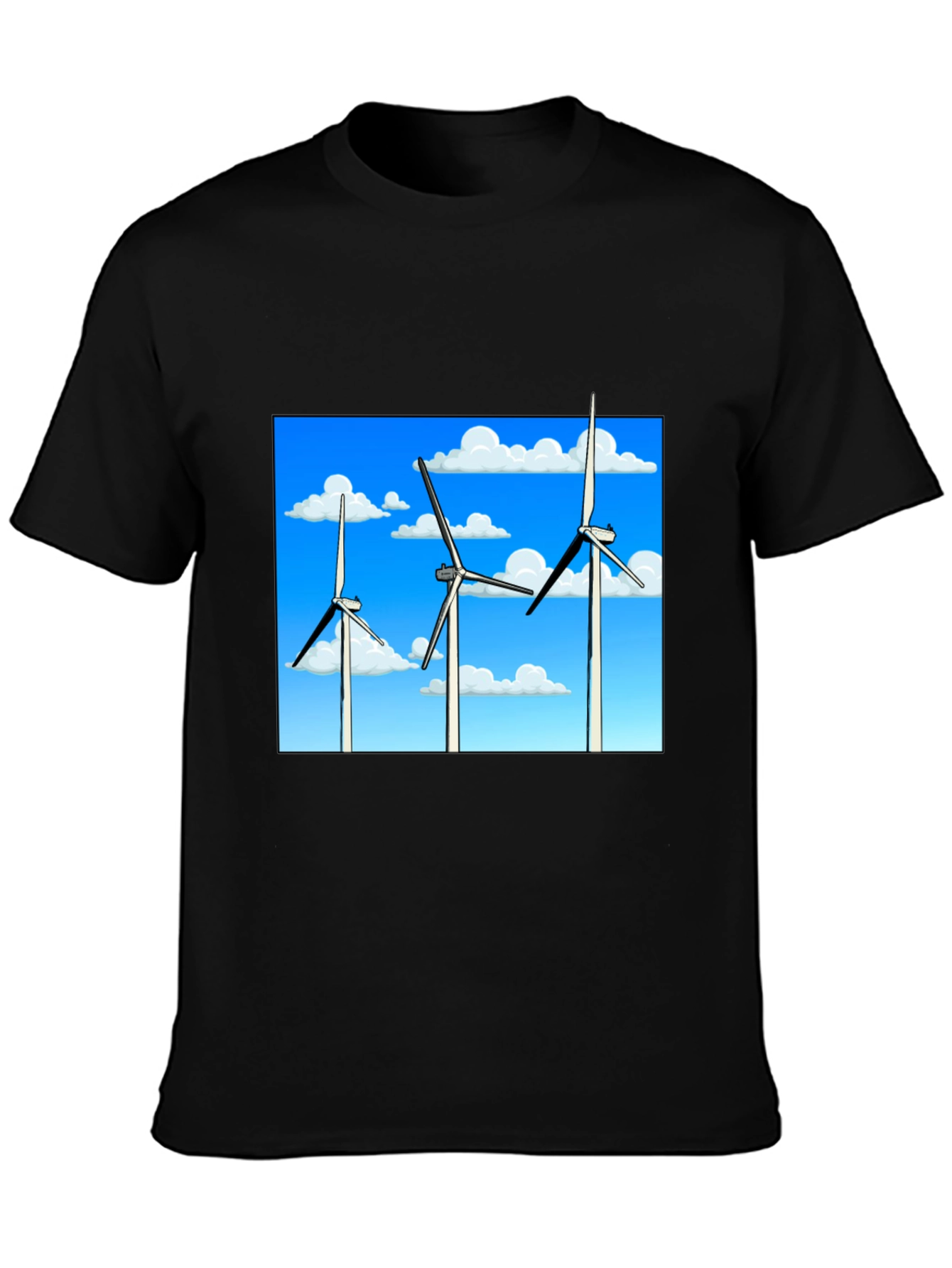 Wind Turbine Graphic Tee - Sustainable Energy Shirt