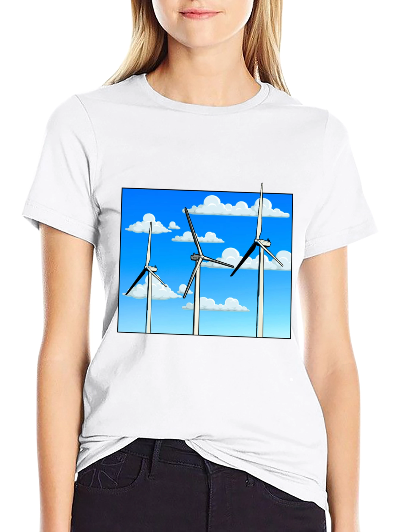 Wind Turbine Graphic Tee - Sustainable Energy Shirt