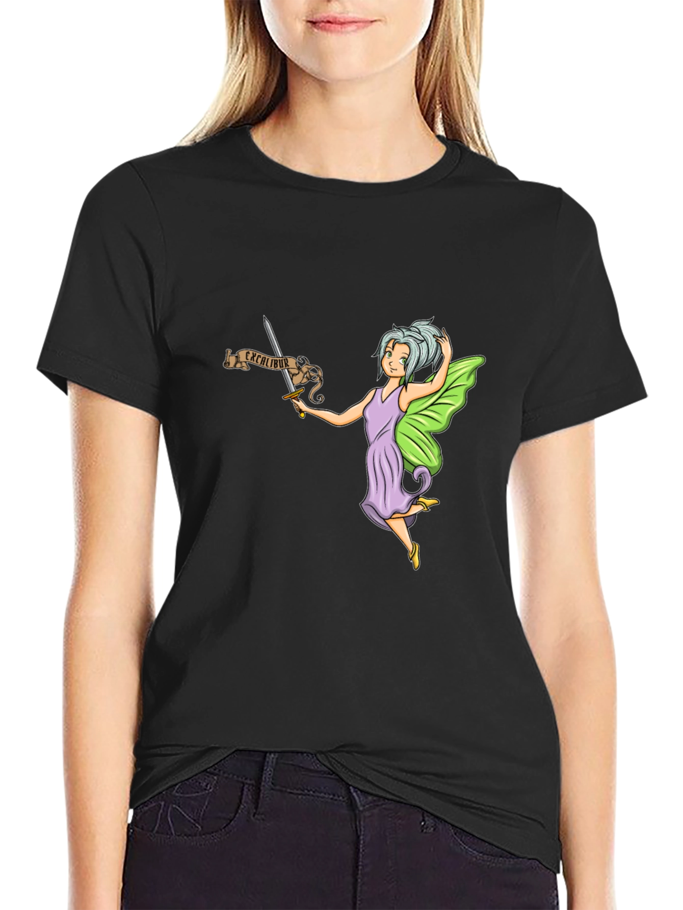 Fairy Excalibur Black T-Shirt
