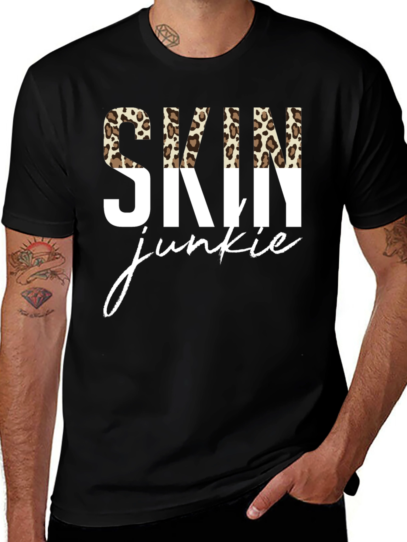 Skin Junkie Leopard Print Graphic Tee