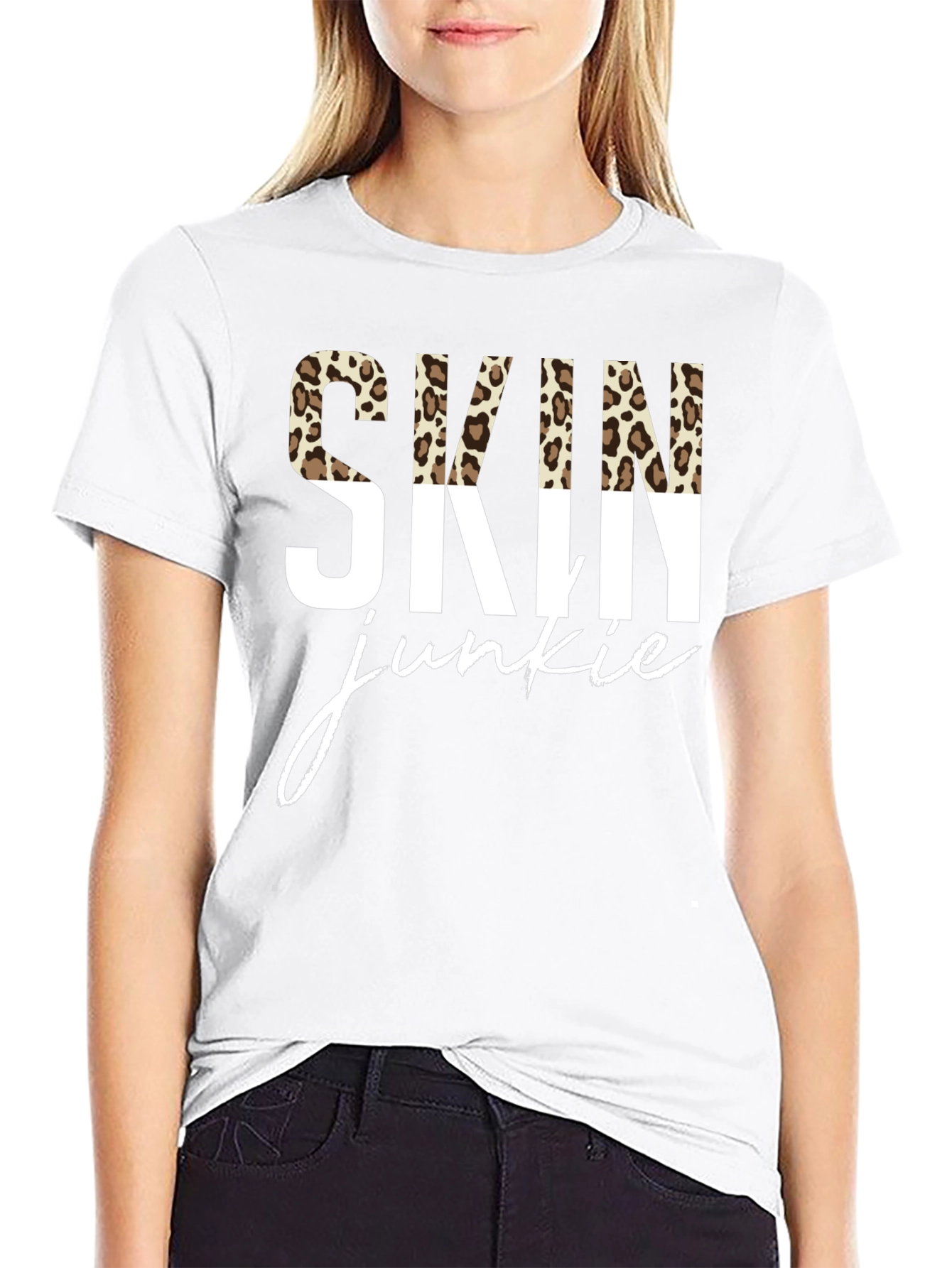 Skin Junkie Leopard Print Graphic Tee
