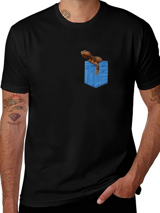 Bearded Dragon Pocket Tee - Novelty Graphic T-Shirt