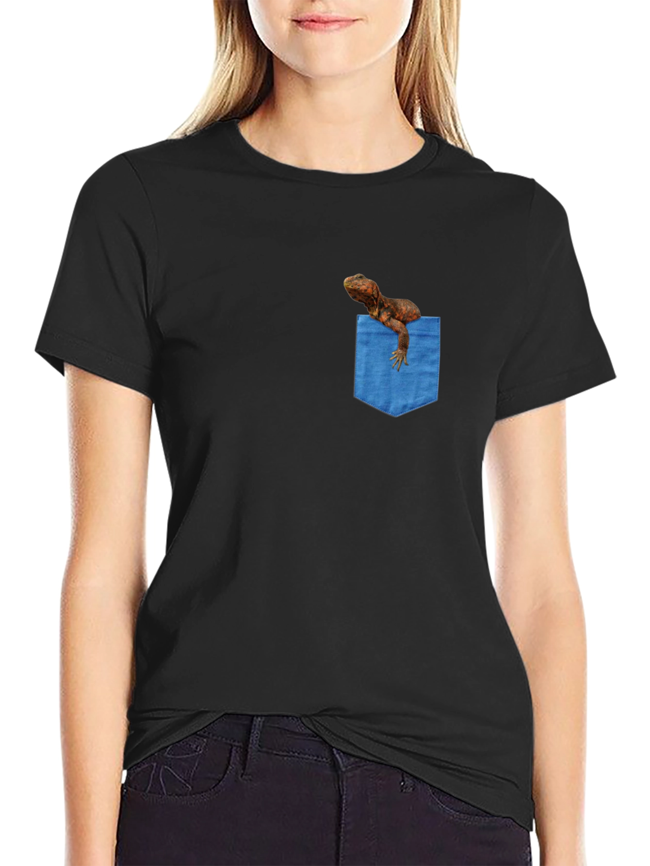 Bearded Dragon Pocket Tee - Novelty Graphic T-Shirt