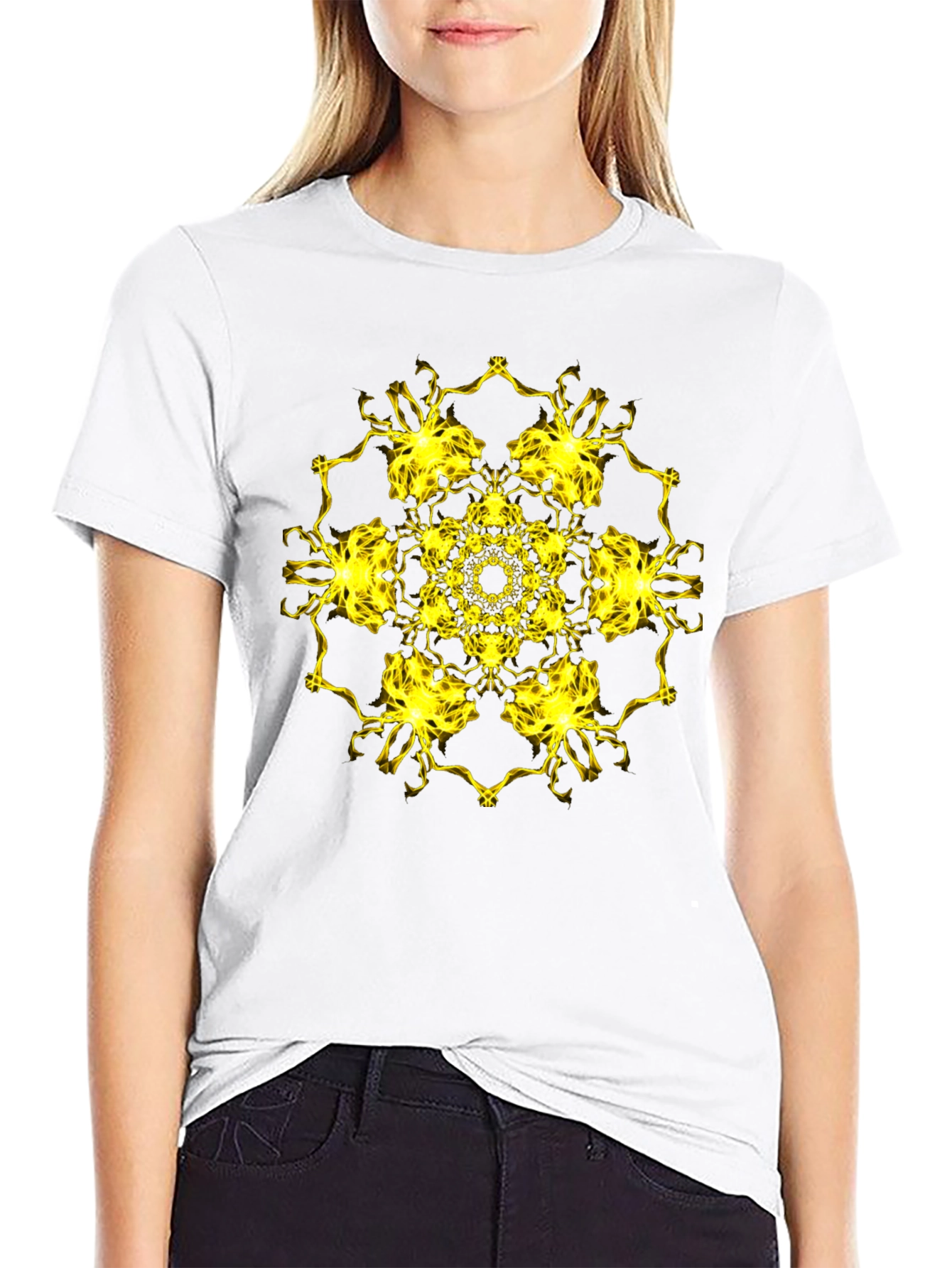 Electric Mandala Graphic Black T-Shirt