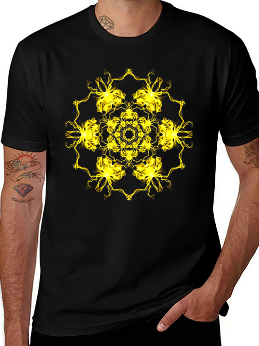 Electric Mandala Graphic Black T-Shirt