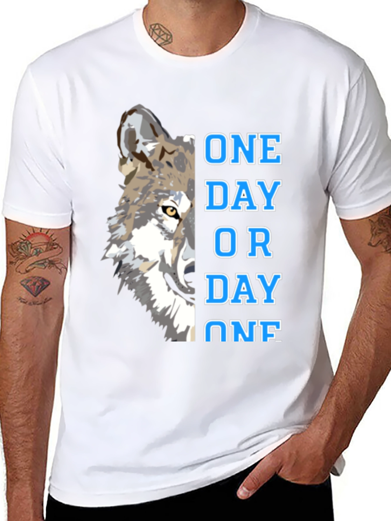 One Day Or Day One Wolf Graphic T-Shirt
