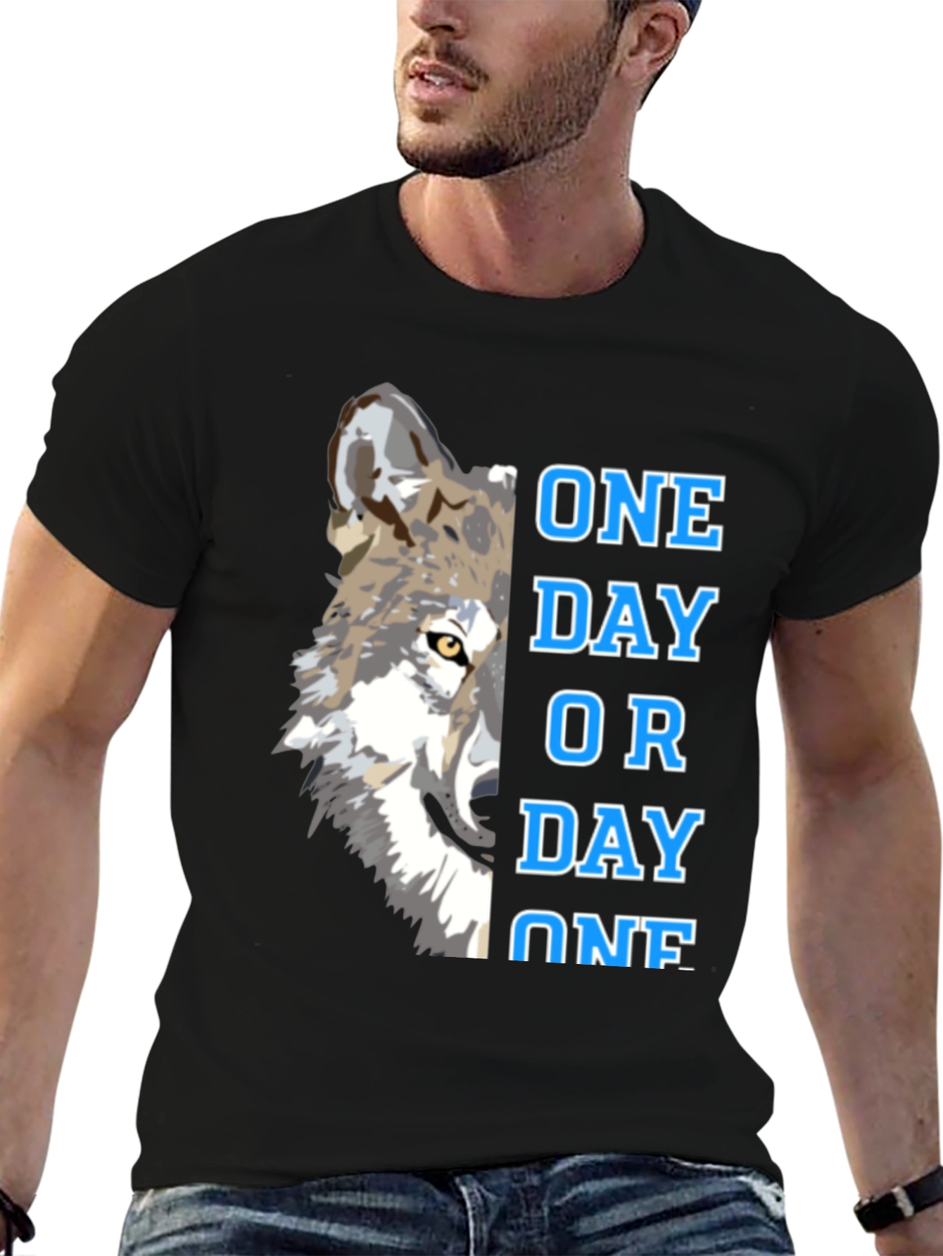 One Day Or Day One Wolf Graphic T-Shirt