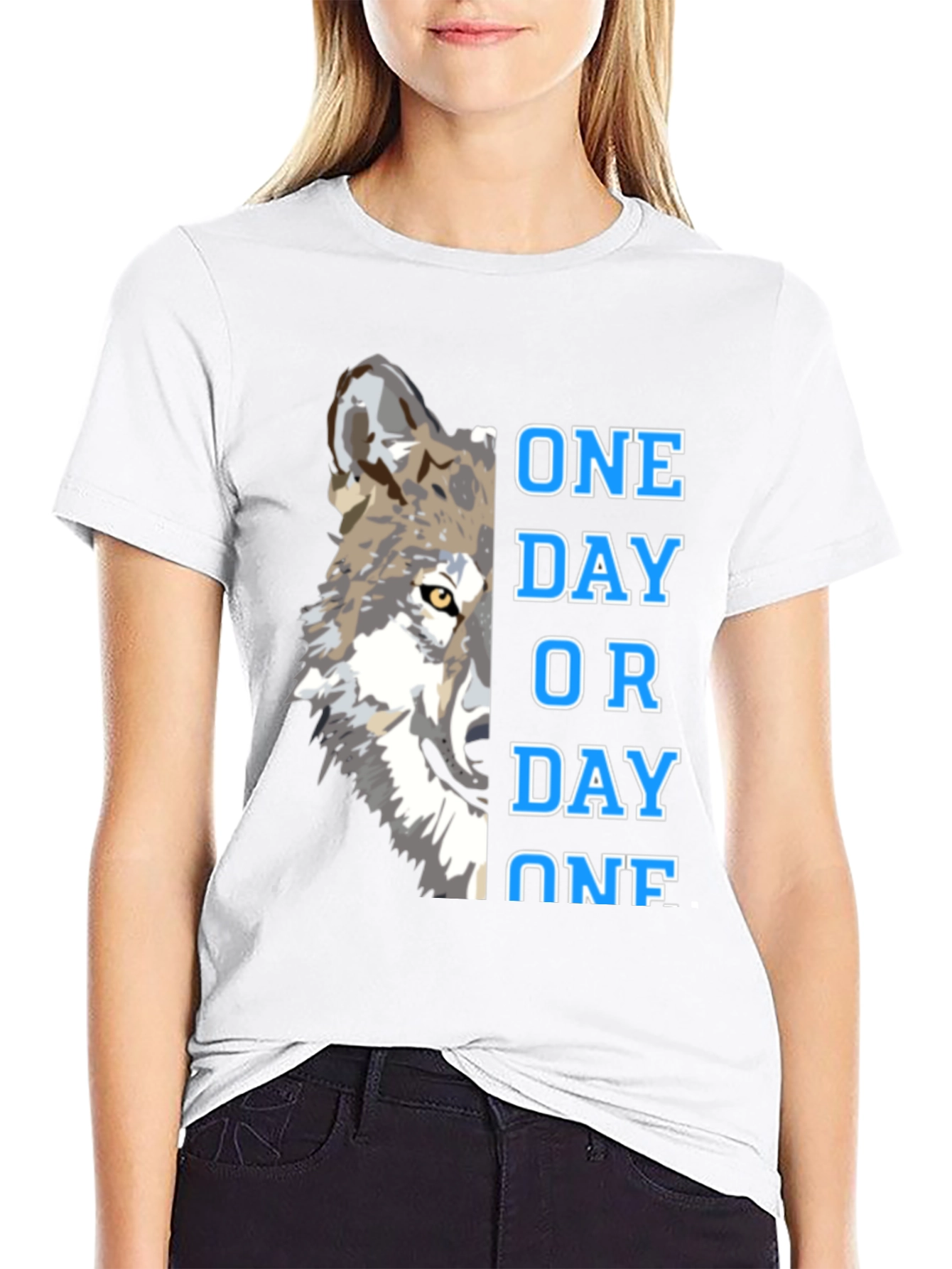 One Day Or Day One Wolf Graphic T-Shirt