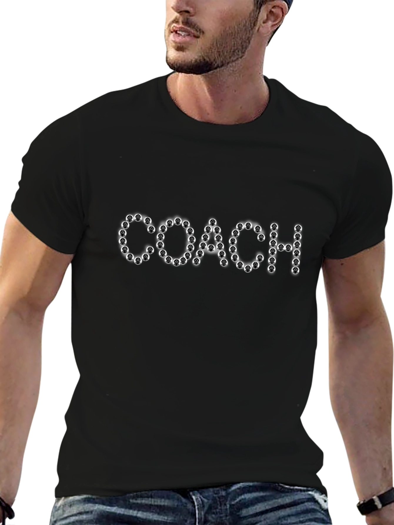 Mens Black T-Shirt - Coach Lettering
