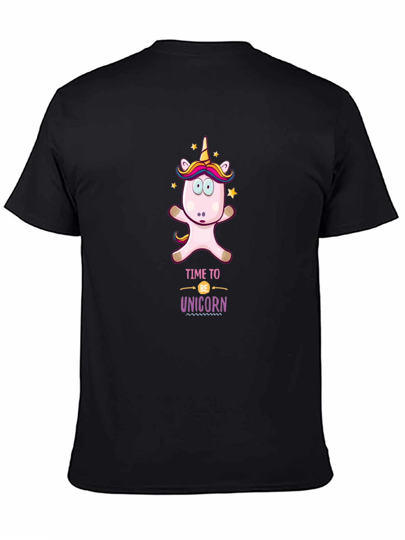 Time to be Unicorn Black T-Shirt