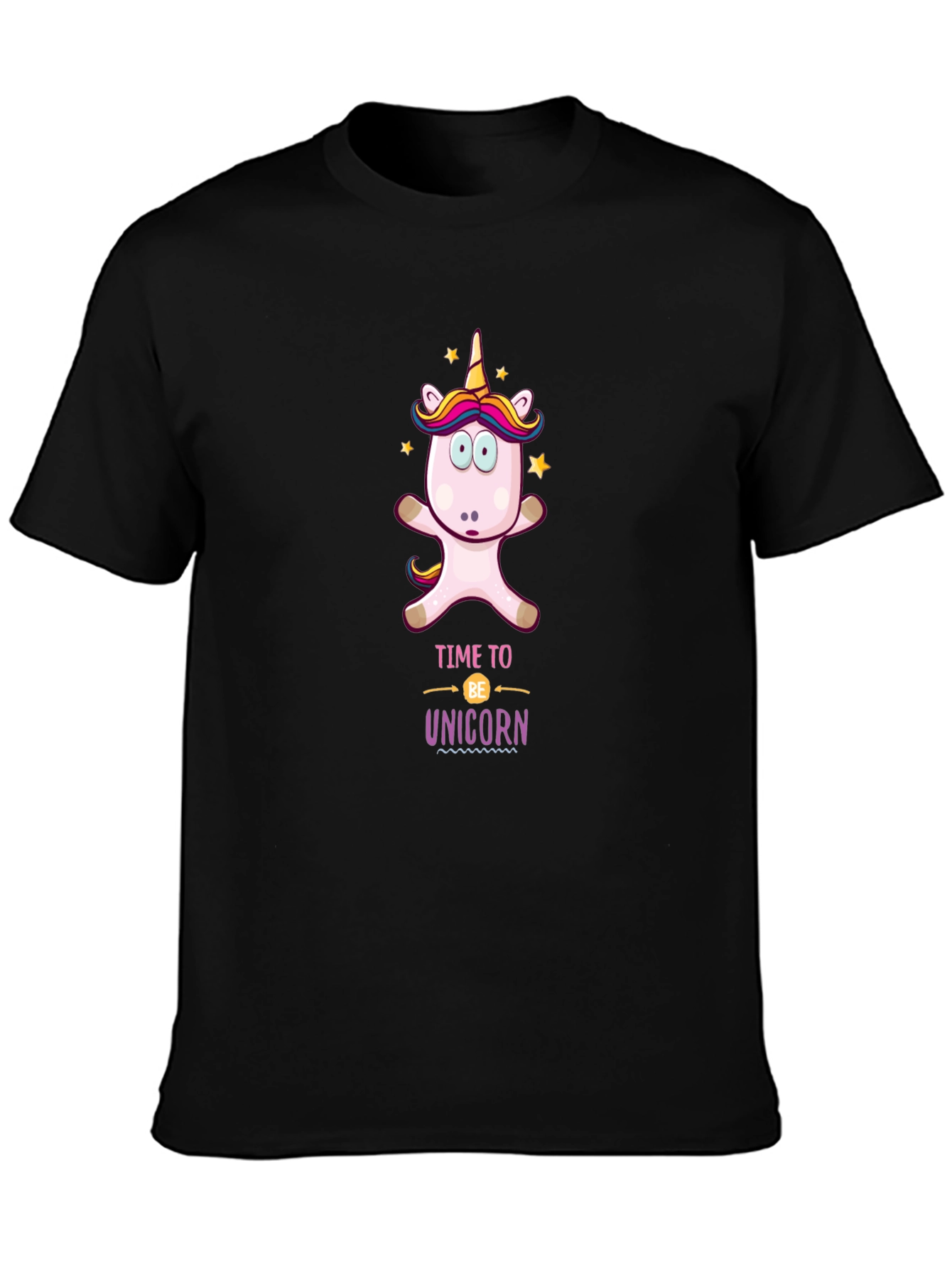 Time to be Unicorn Black T-Shirt