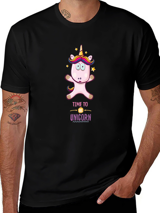 Time to be Unicorn Black T-Shirt