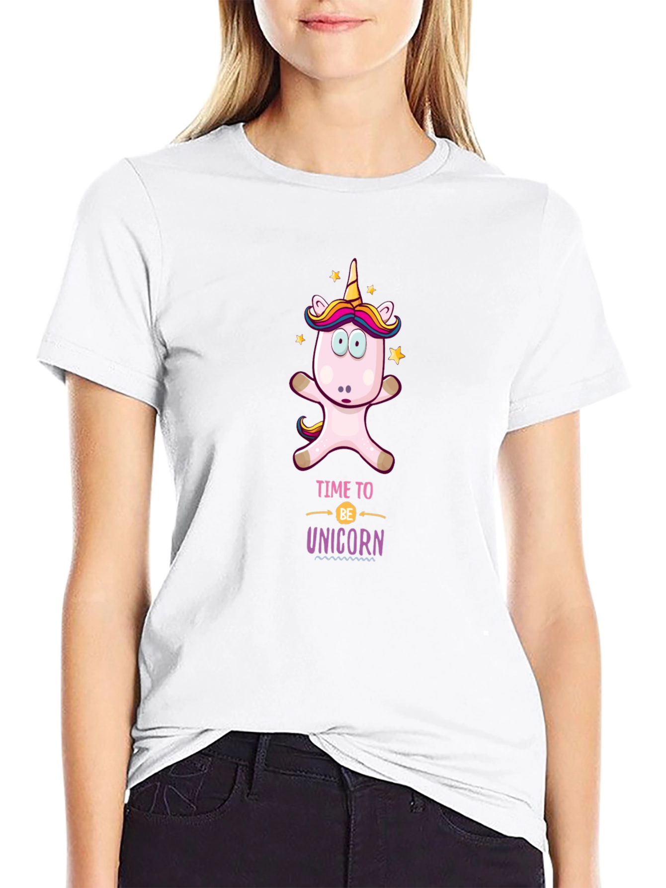Time to be Unicorn Black T-Shirt