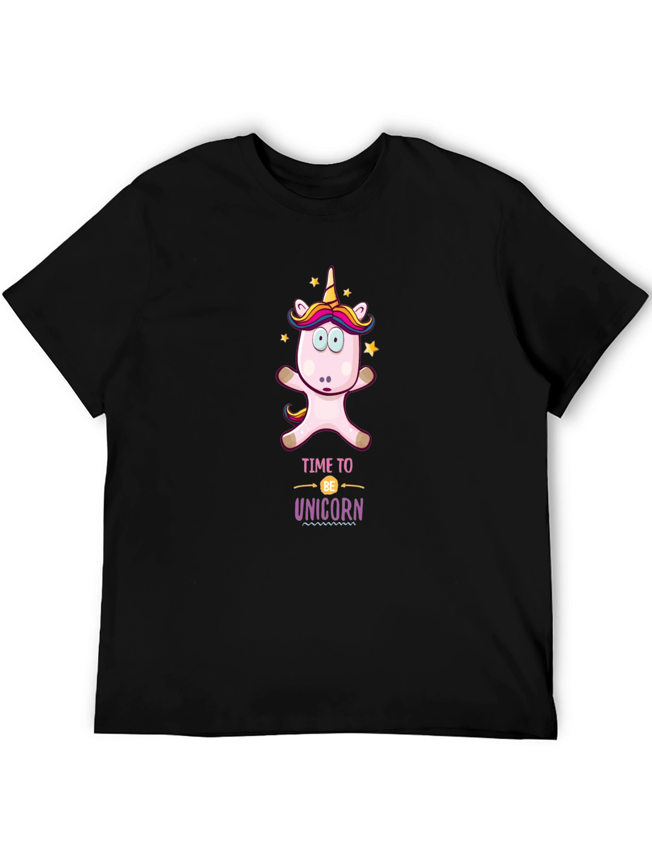 Time to be Unicorn Black T-Shirt