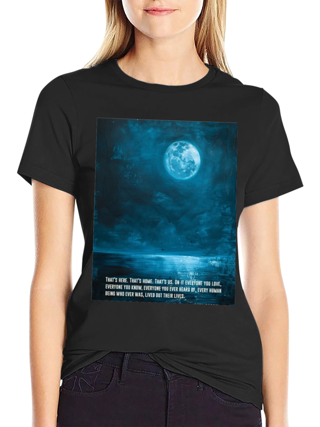 Lunar Landscape Graphic Tee - Black