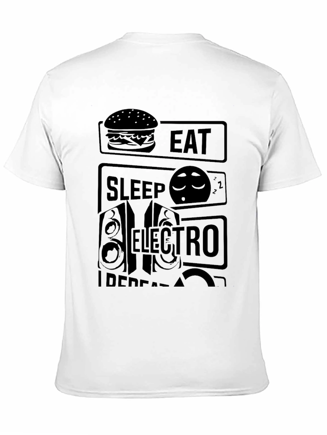 Eat Sleep Electro Repeat Black Graphic T-Shirt