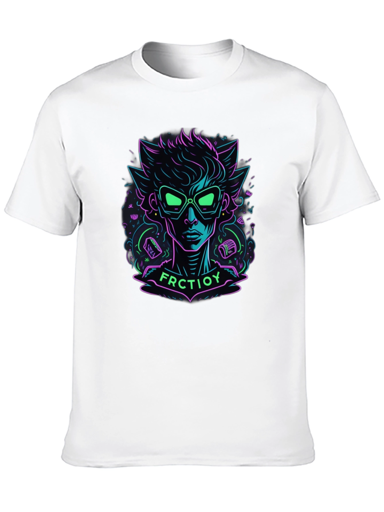 Neon Cartoon Character Graphic Tee
