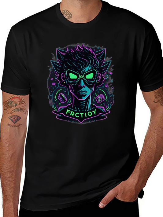 Neon Cartoon Character Graphic Tee