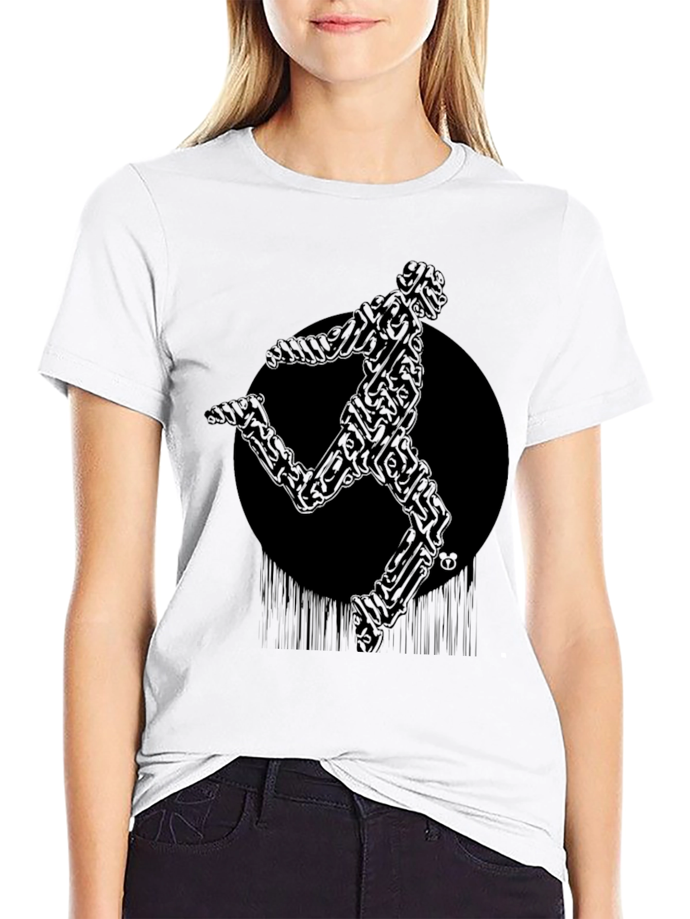 Abstract Runner Graphic T-Shirt