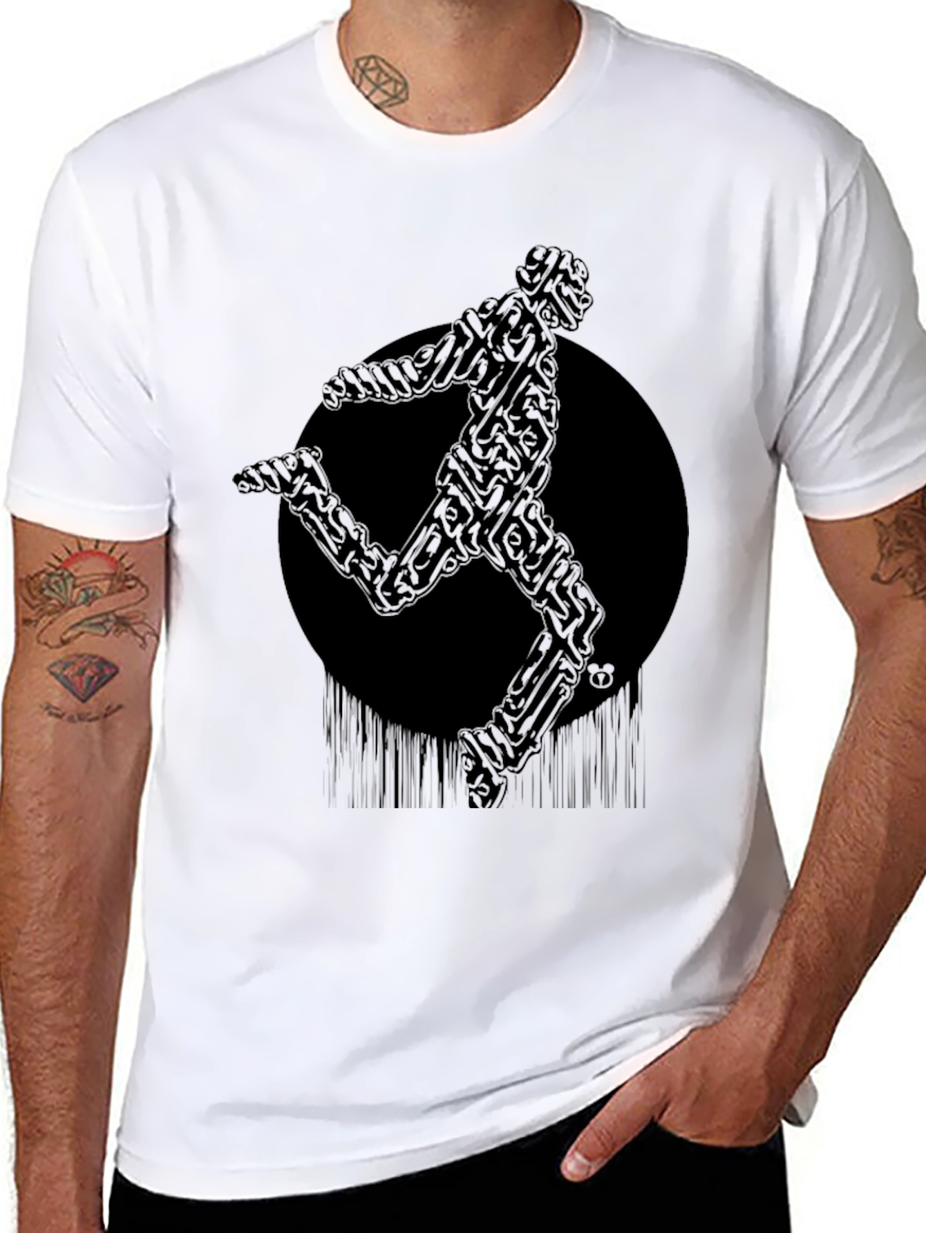 Abstract Runner Graphic T-Shirt