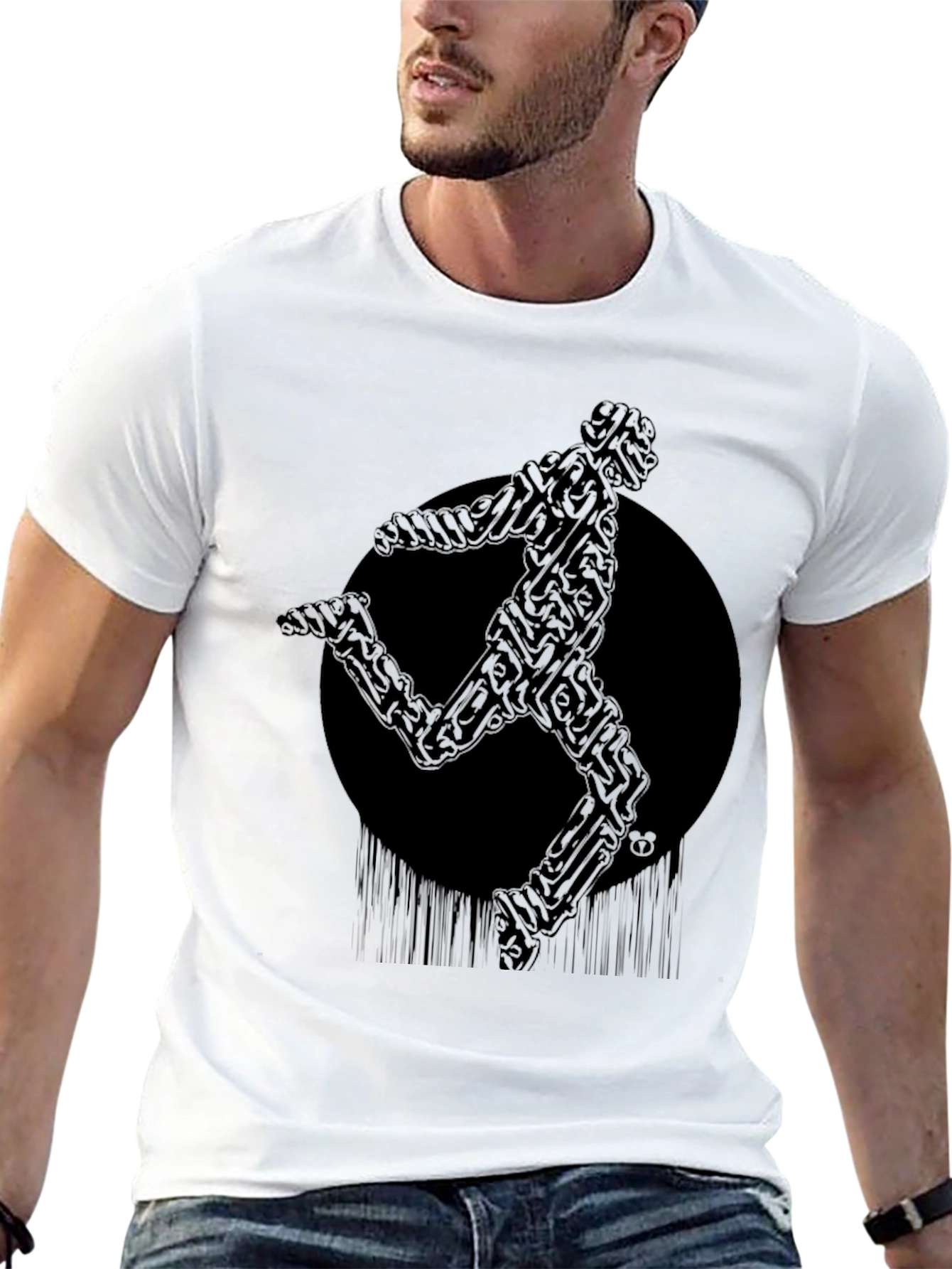 Abstract Runner Graphic T-Shirt