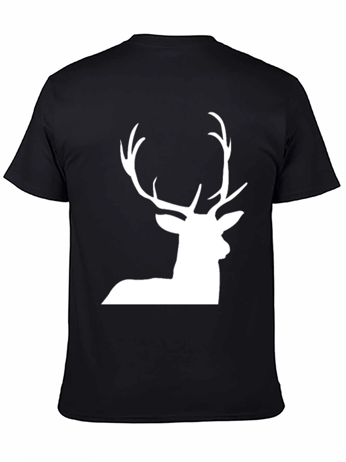 Deer Graphic Tee - Black Cotton T-Shirt