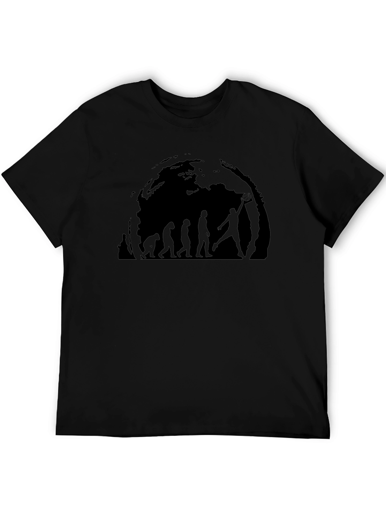 Evolution of Man Basketball T-Shirt - Black