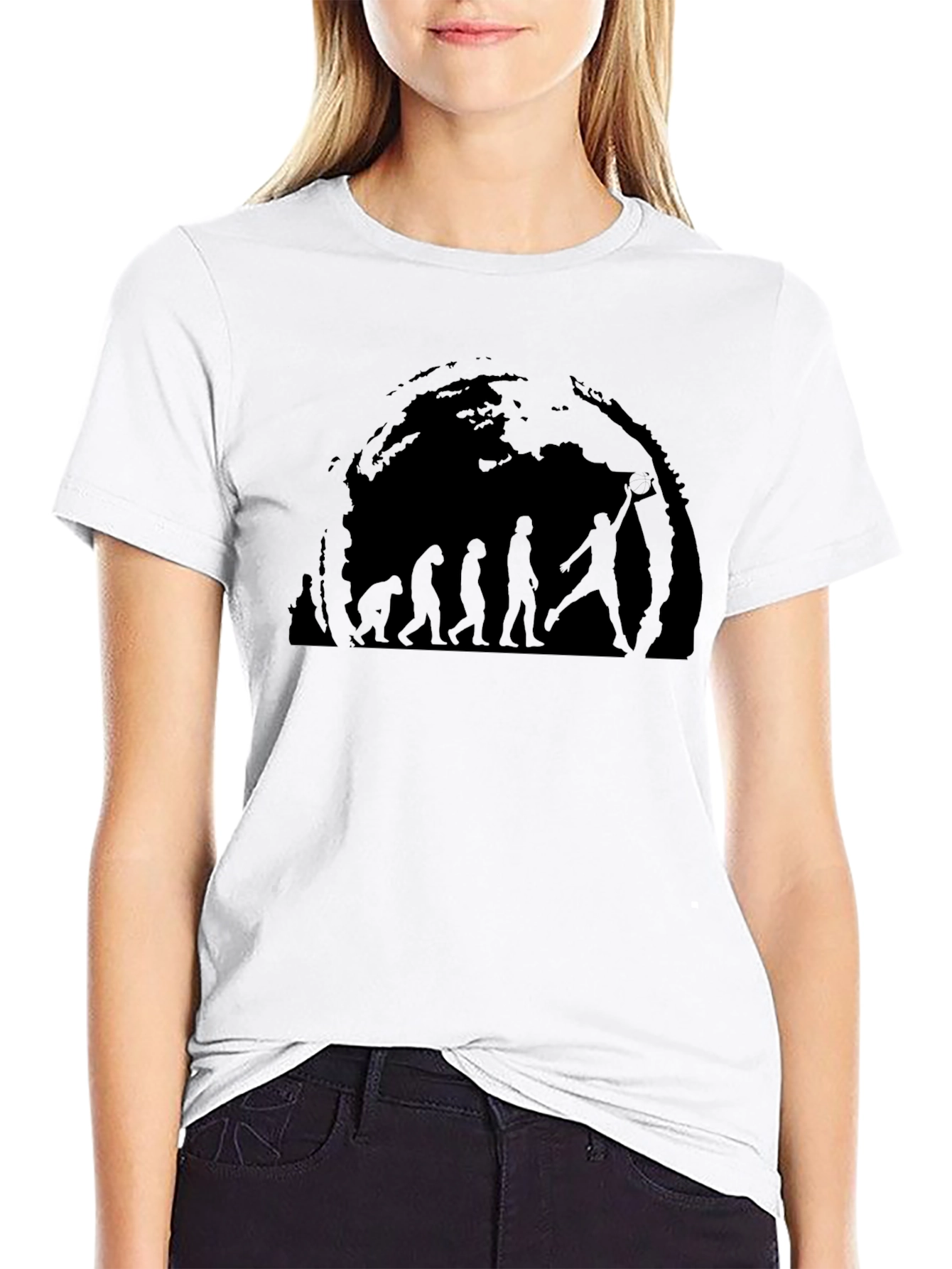 Evolution of Man Basketball T-Shirt - Black