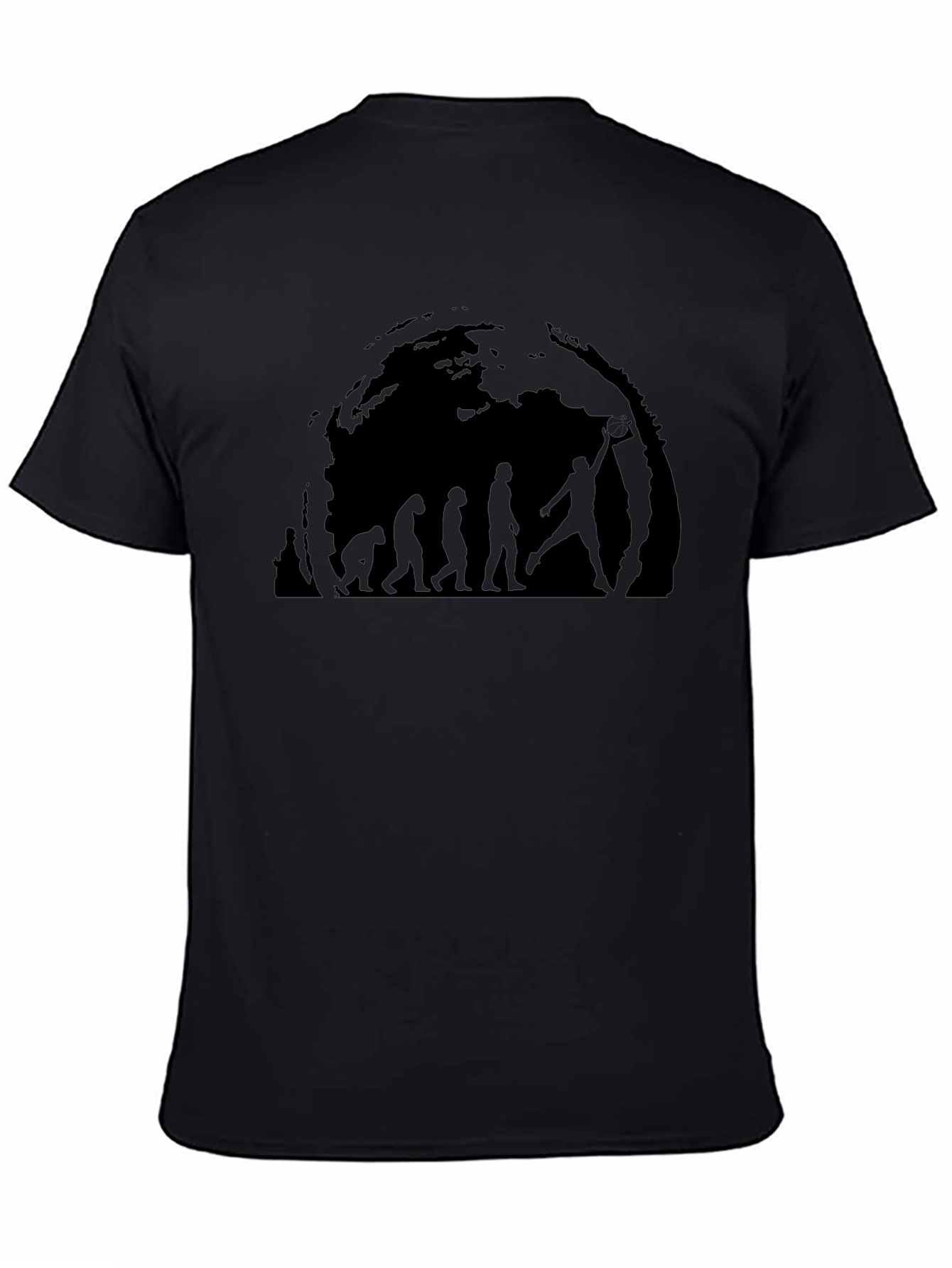Evolution of Man Basketball T-Shirt - Black