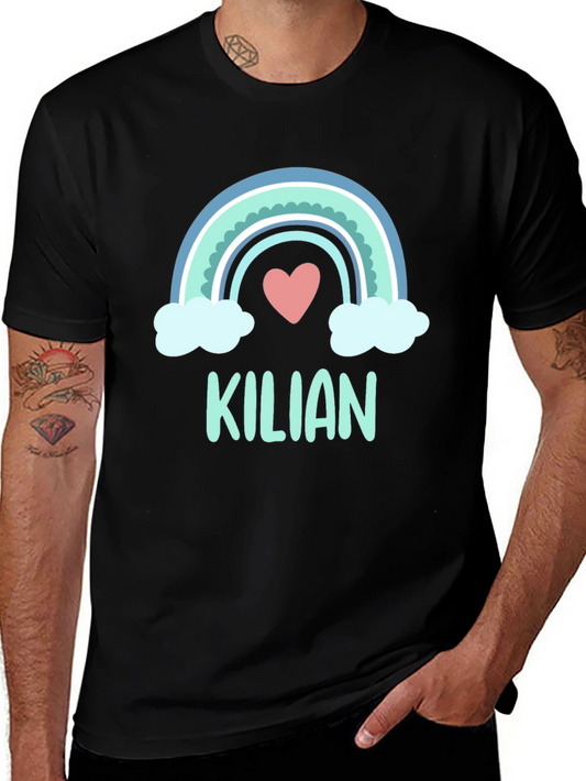 Kilian Rainbow Heart Personalized Kids T-Shirt