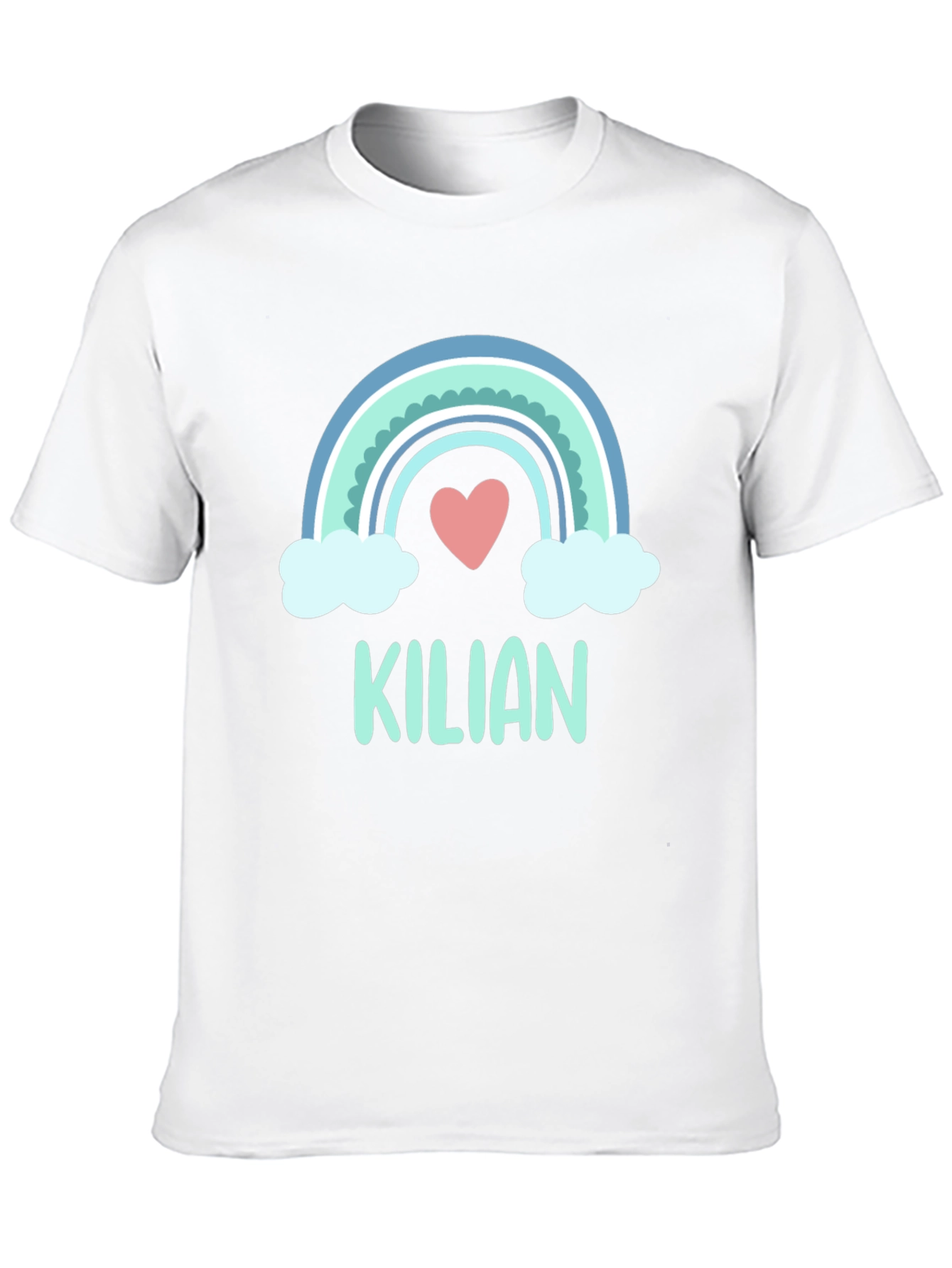 Kilian Rainbow Heart Personalized Kids T-Shirt