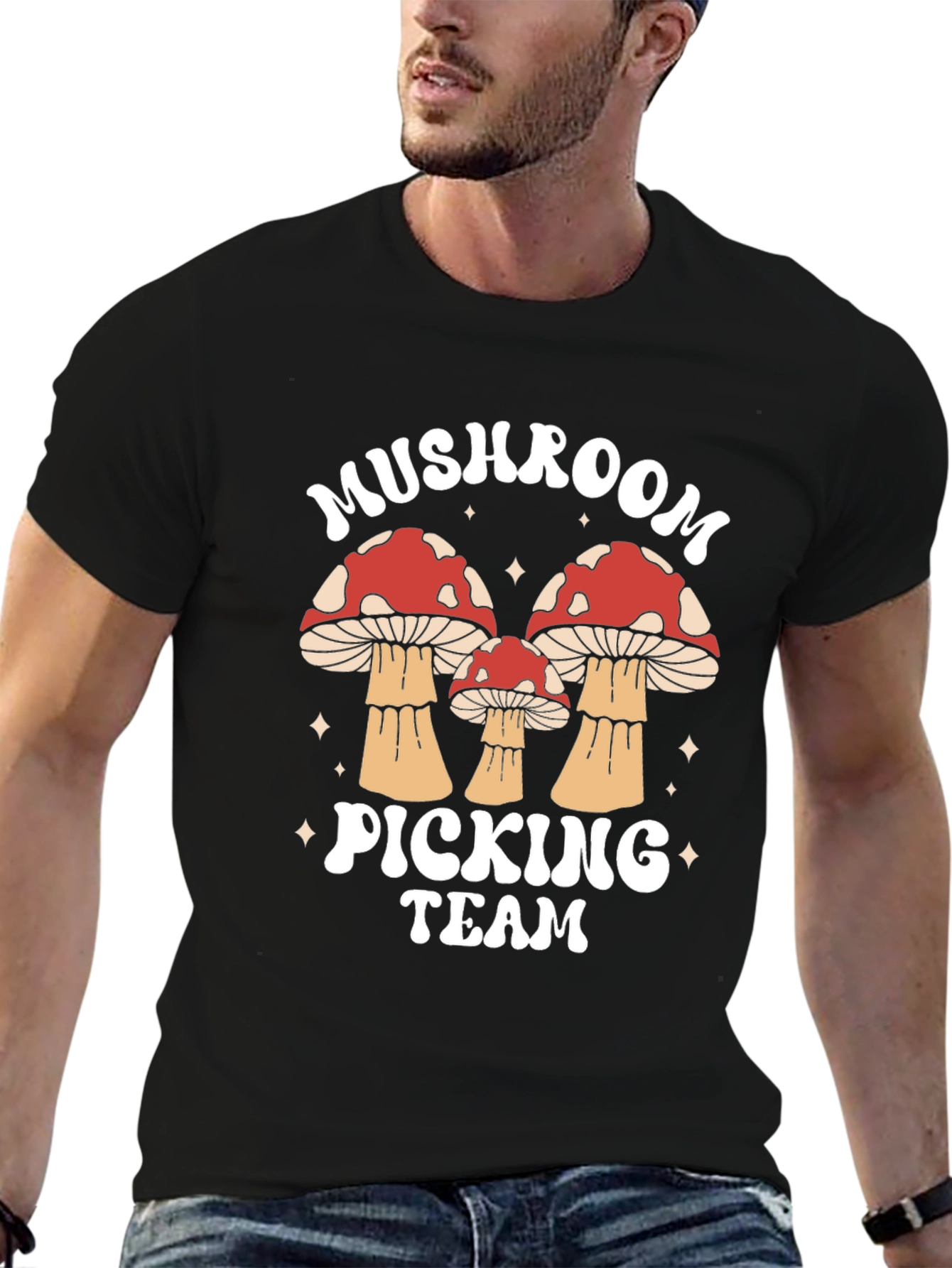 Mushroom Picking Team Graphic T-Shirt