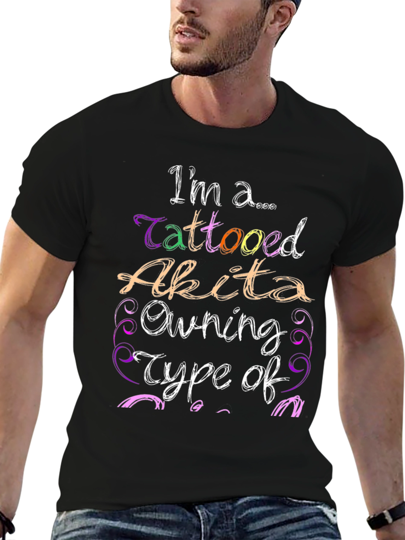 Tattooed Akita Owner Novelty T-Shirt