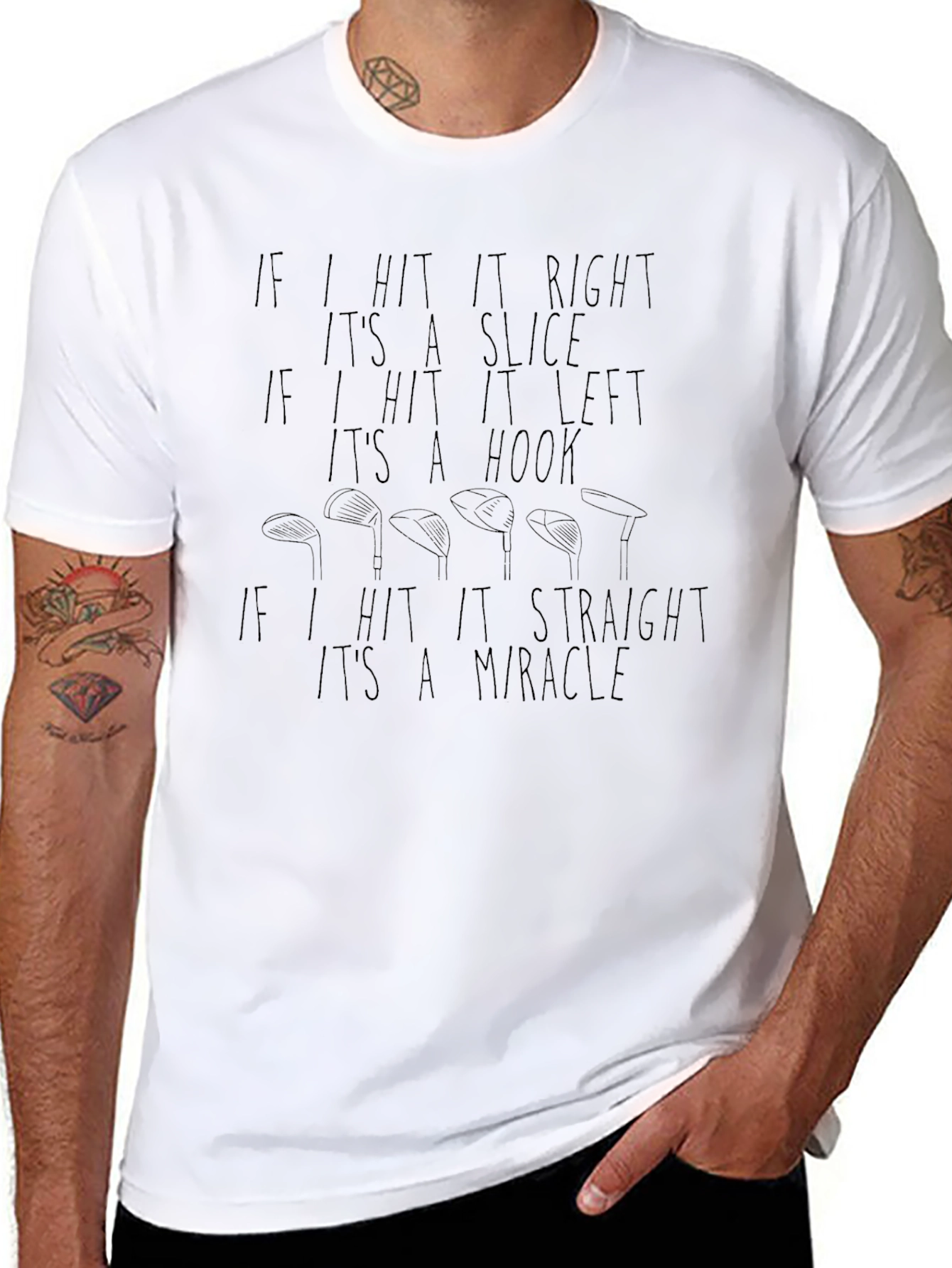 Funny Golf T-Shirt - Slice Hook Miracle Tee